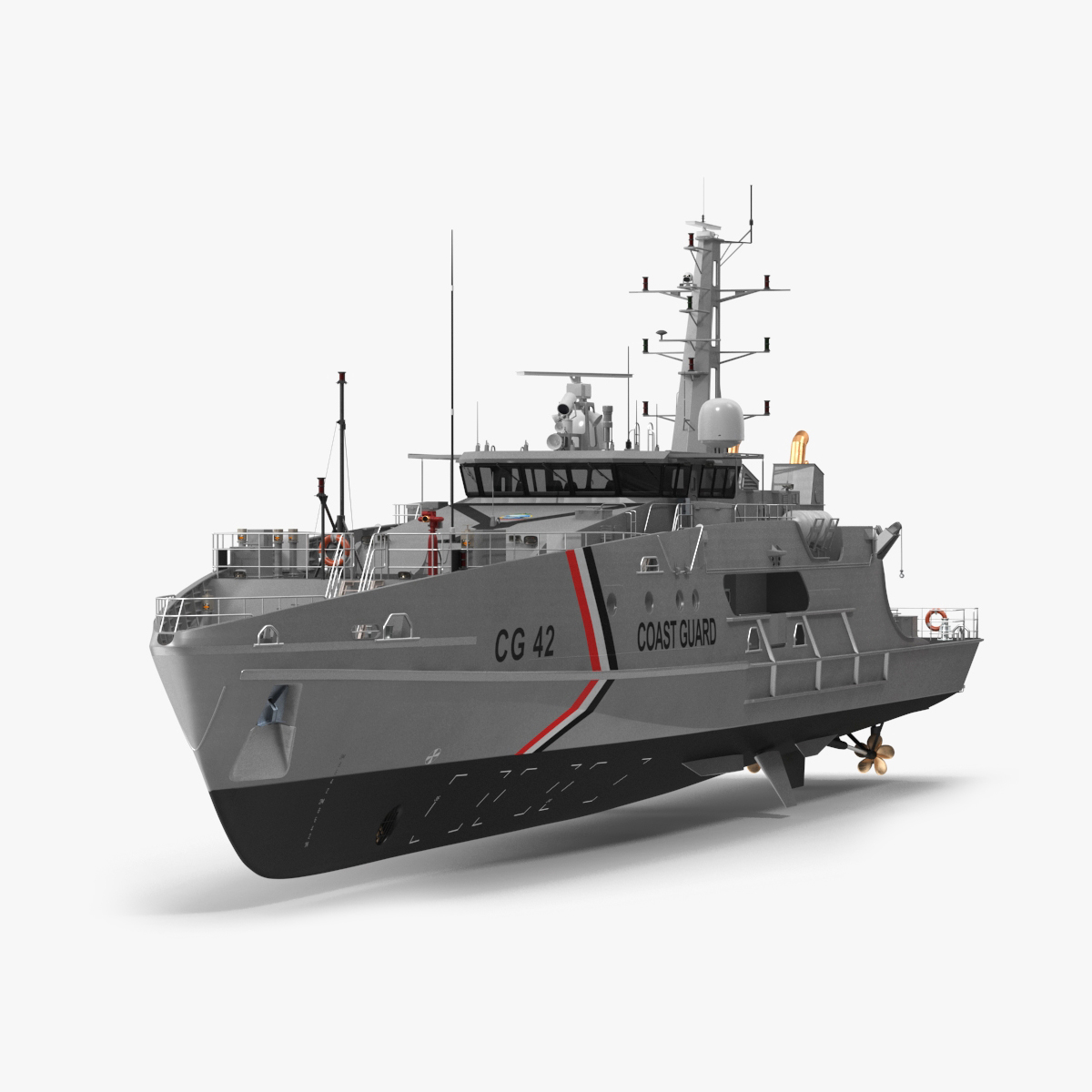 3D TTS Scarborough CG42 Coast Guard Rigged for Cinema 4D model