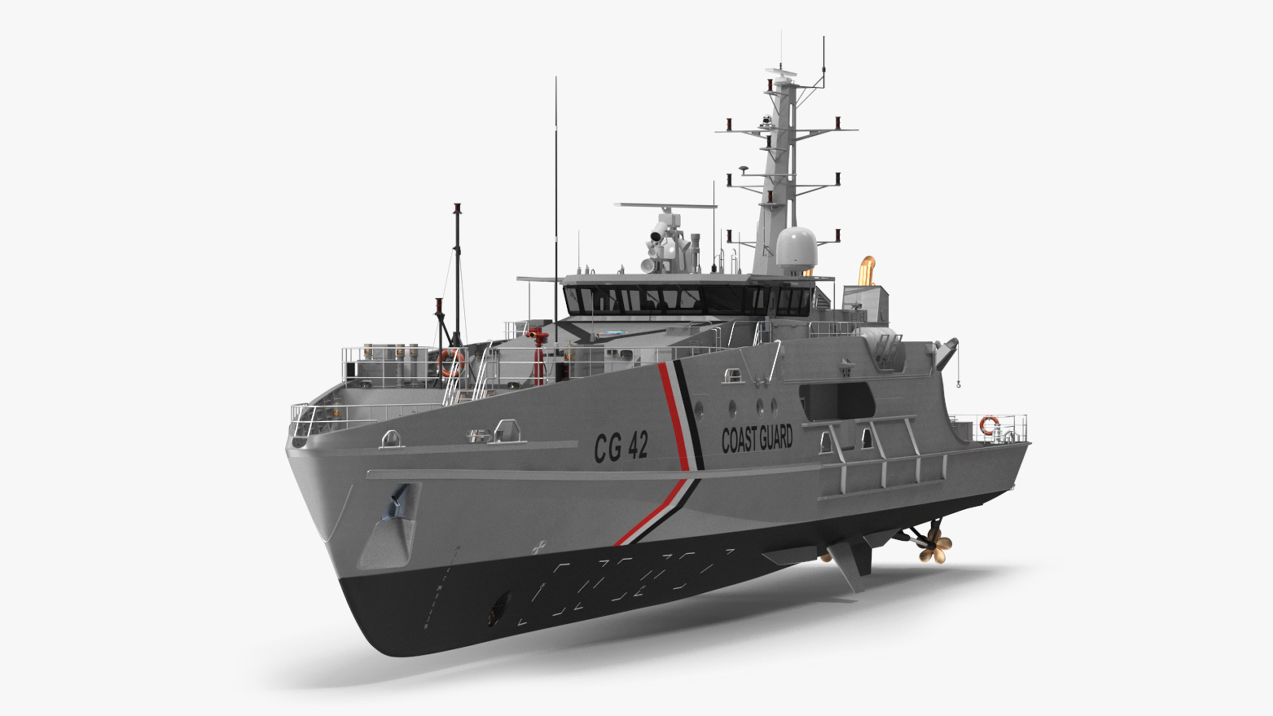 3D TTS Scarborough CG42 Coast Guard Rigged for Cinema 4D model