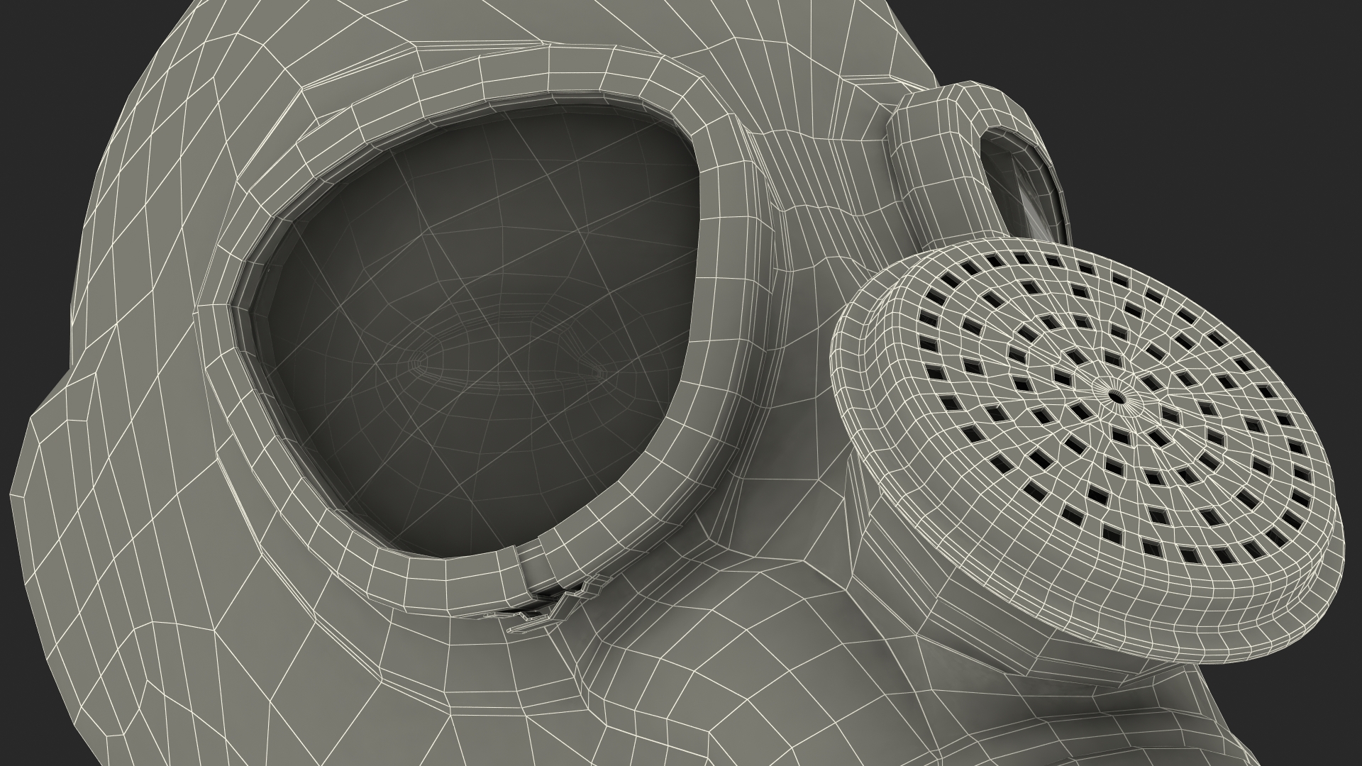 Gas Mask GP5 with Long Hose Rigged 3D model