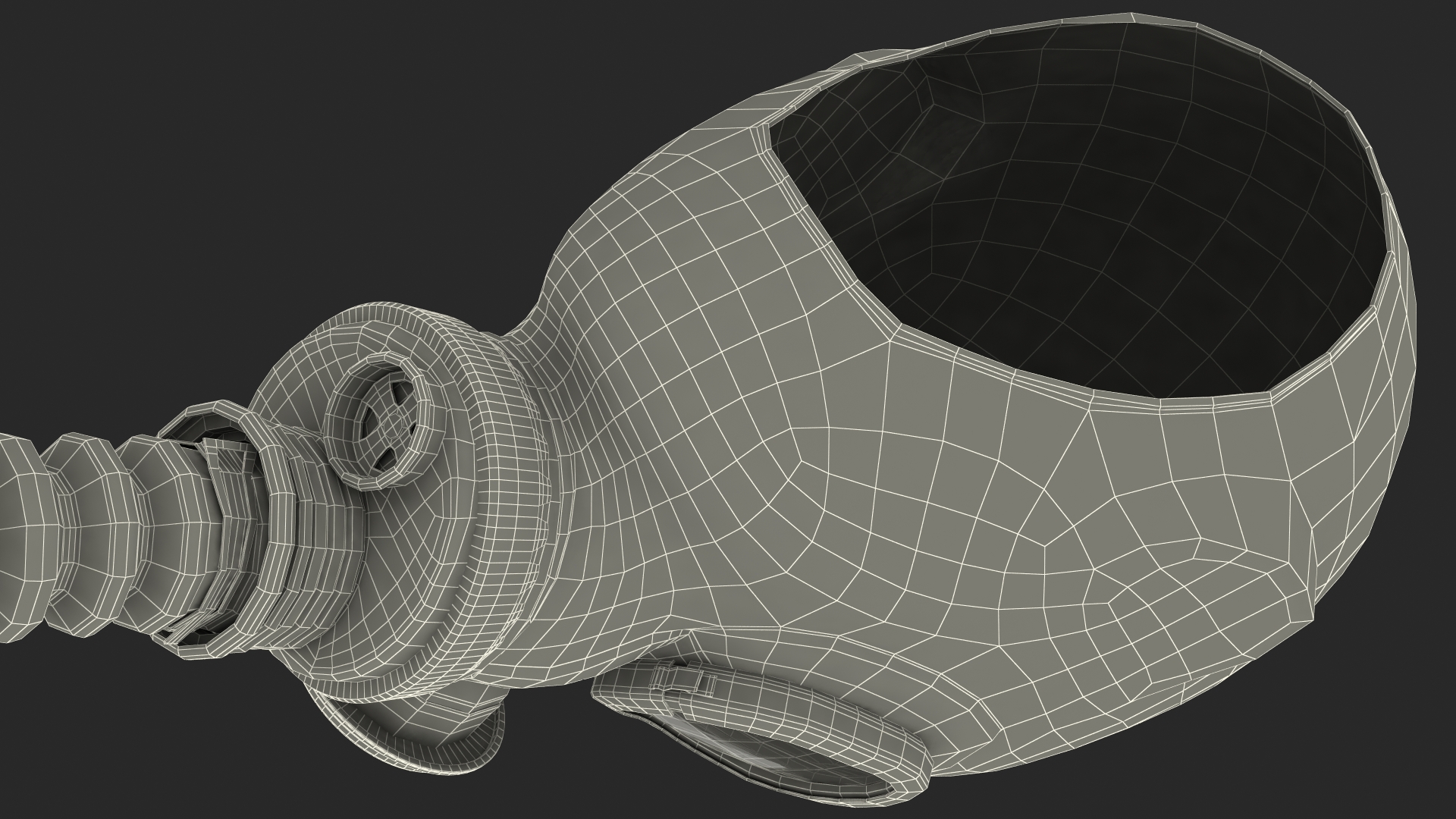 Gas Mask GP5 with Long Hose Rigged 3D model