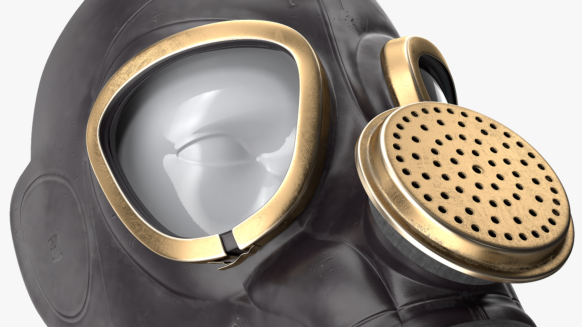 Gas Mask GP5 with Long Hose Rigged 3D model