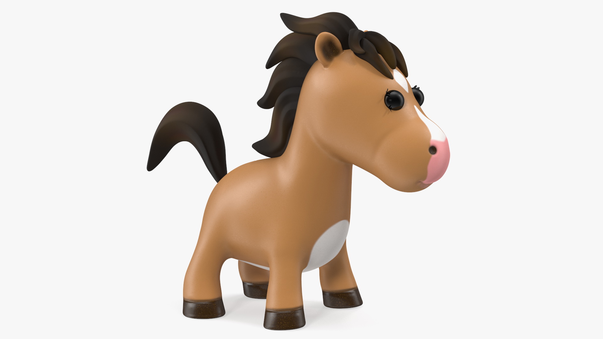 3D Brown Cartoon Horse Rigged