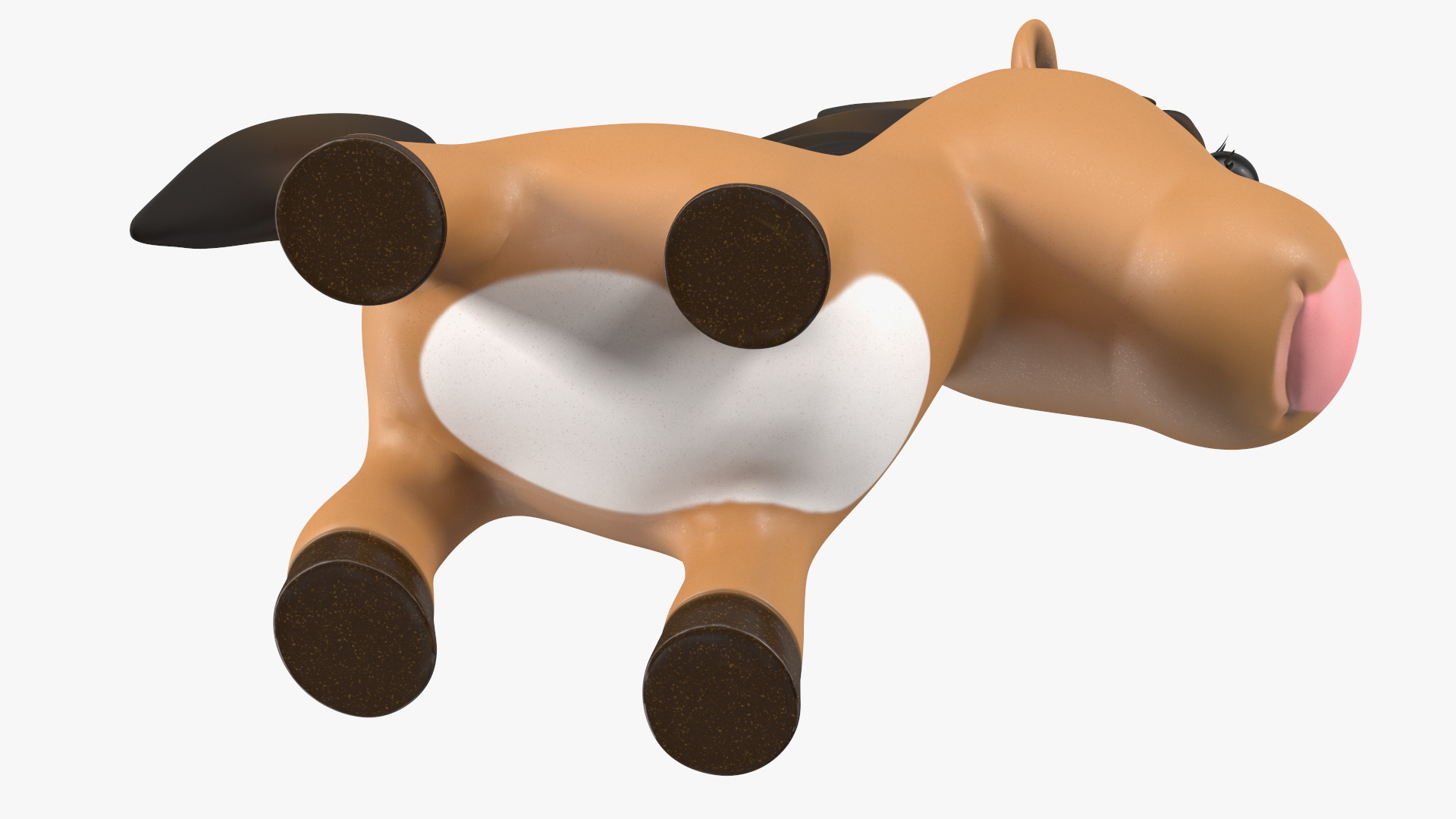 3D Brown Cartoon Horse Rigged