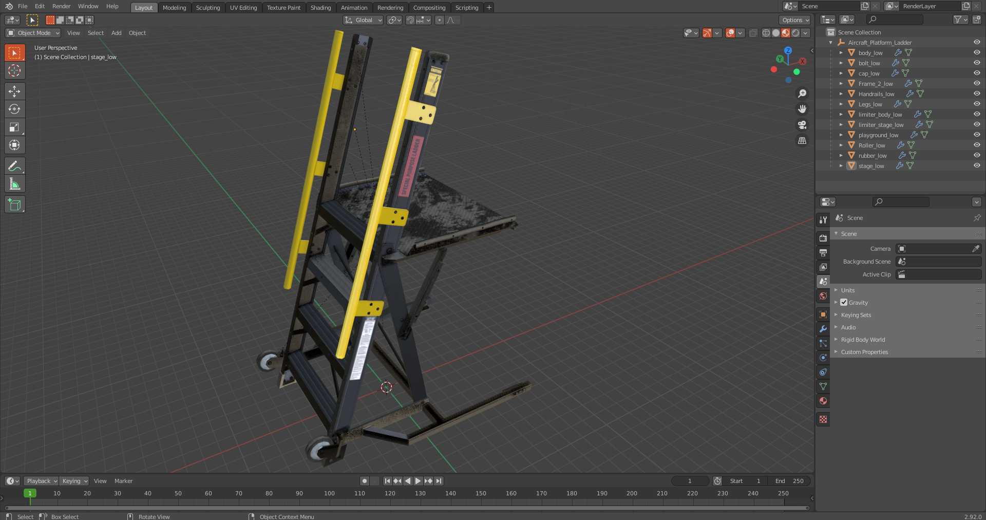 Aircraft Platform Ladder 3D model