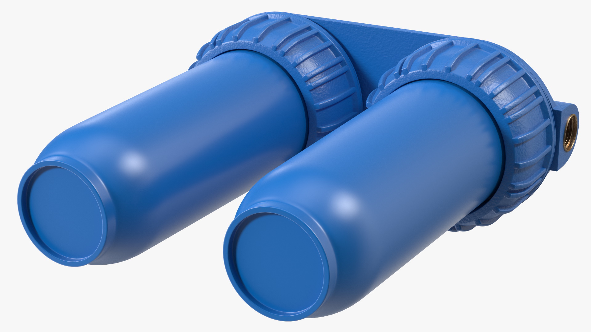3D Double Stage Water Filter Housing Blue model