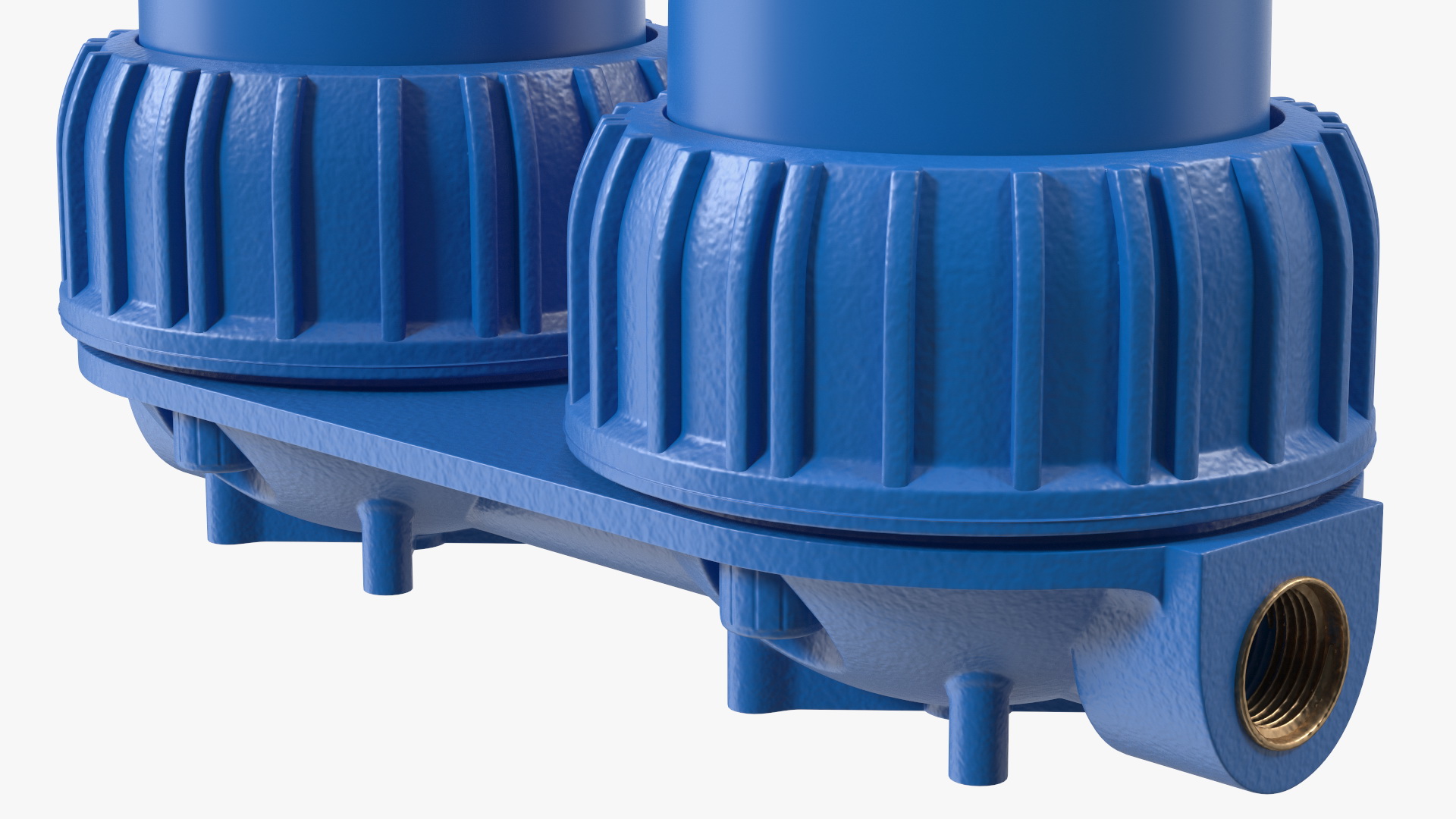 3D Double Stage Water Filter Housing Blue model