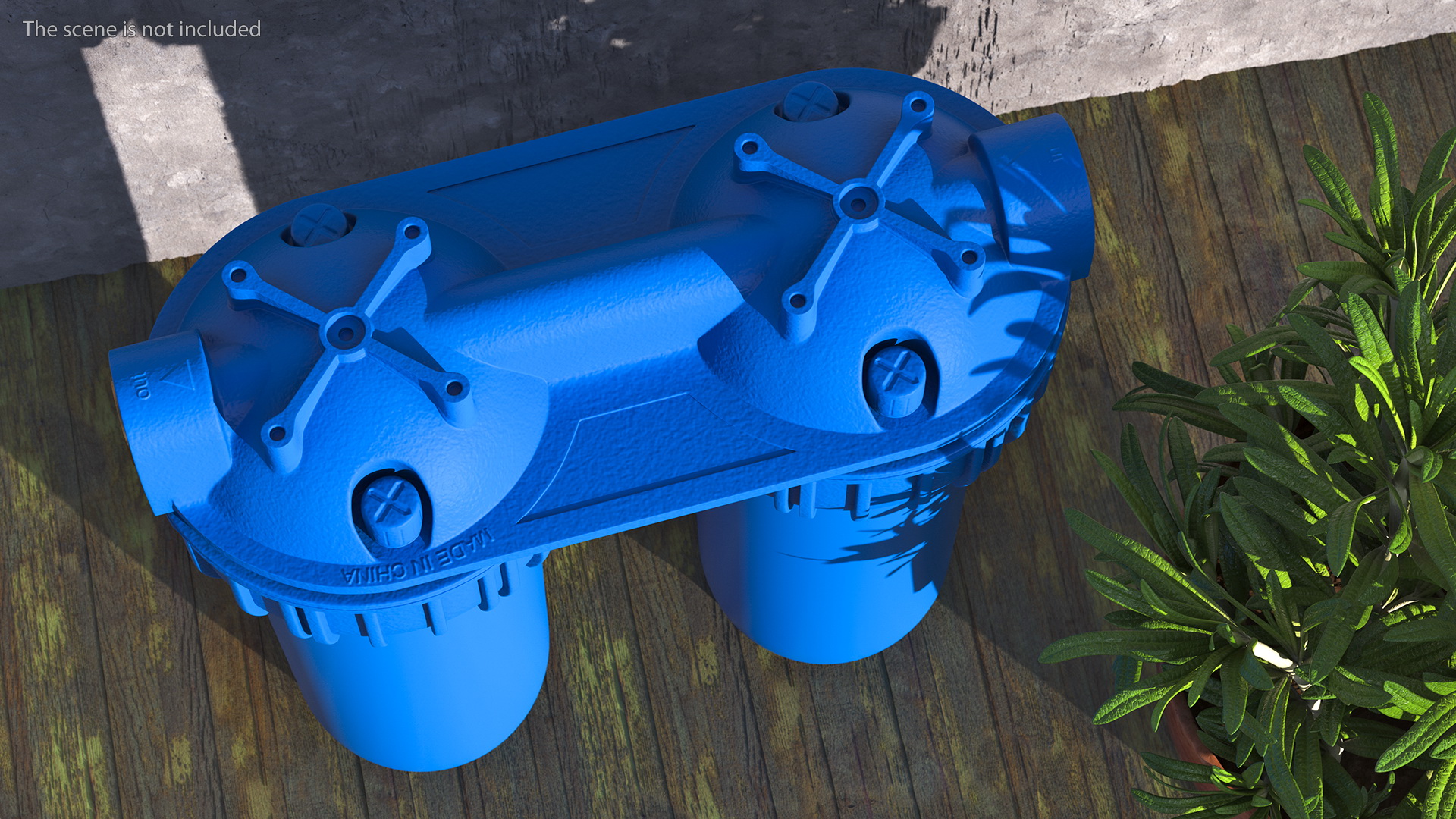 3D Double Stage Water Filter Housing Blue model