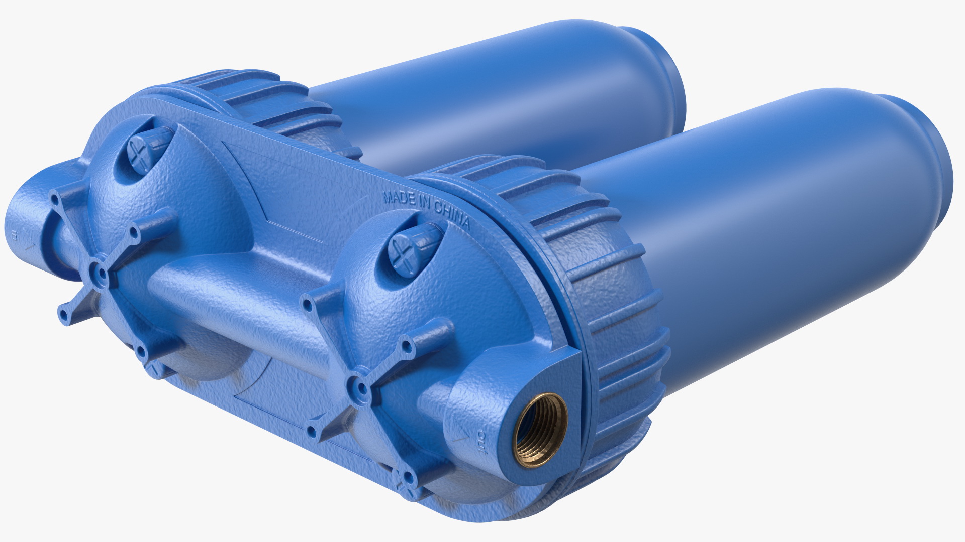 3D Double Stage Water Filter Housing Blue model
