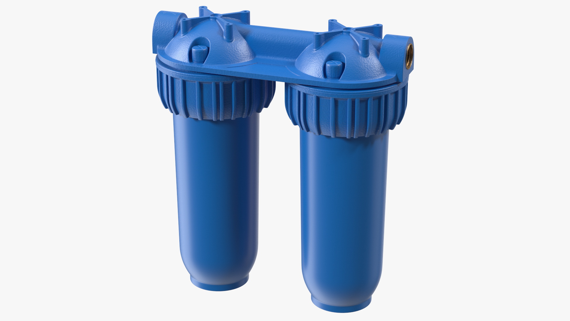 3D Double Stage Water Filter Housing Blue model