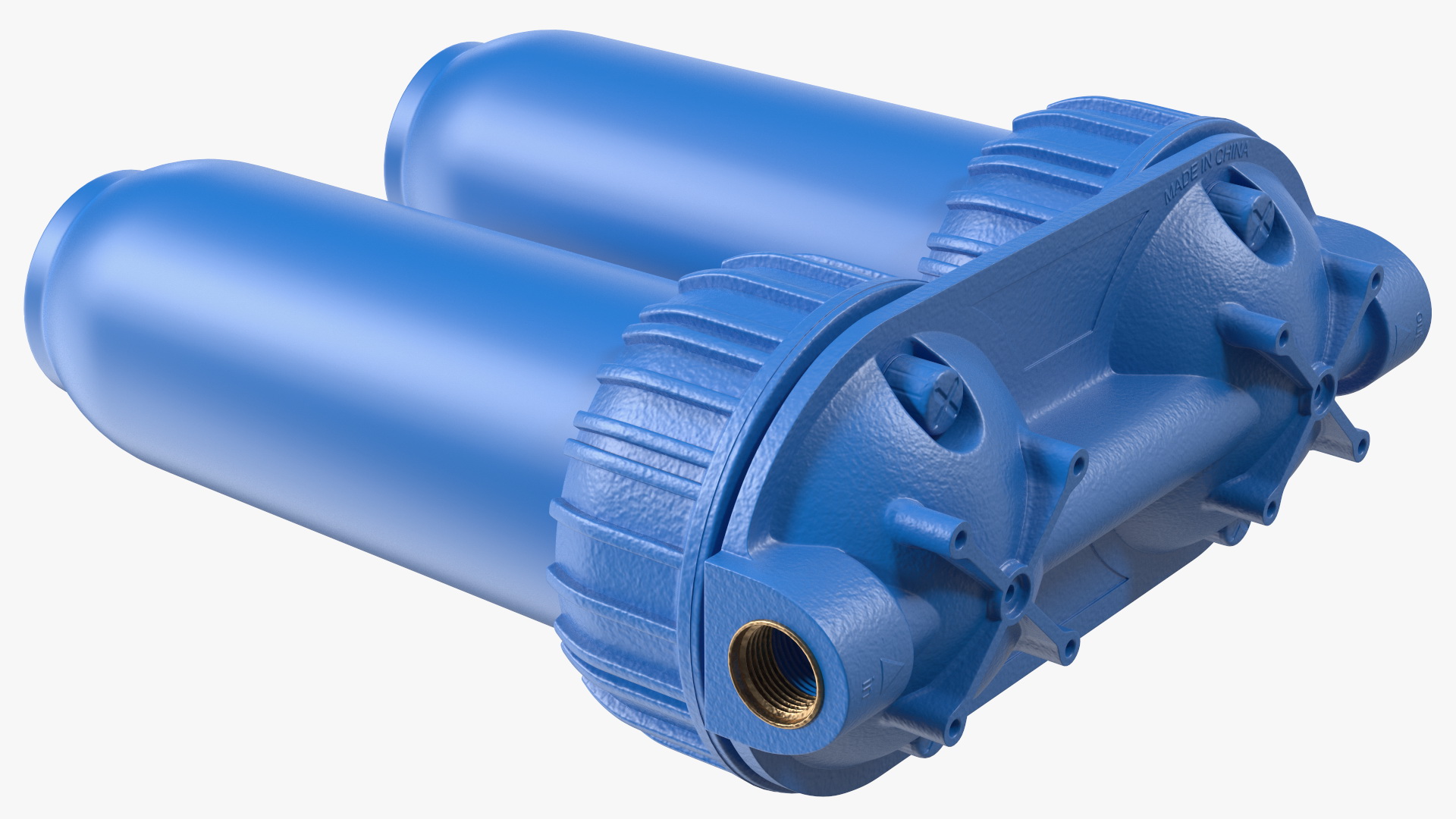 3D Double Stage Water Filter Housing Blue model
