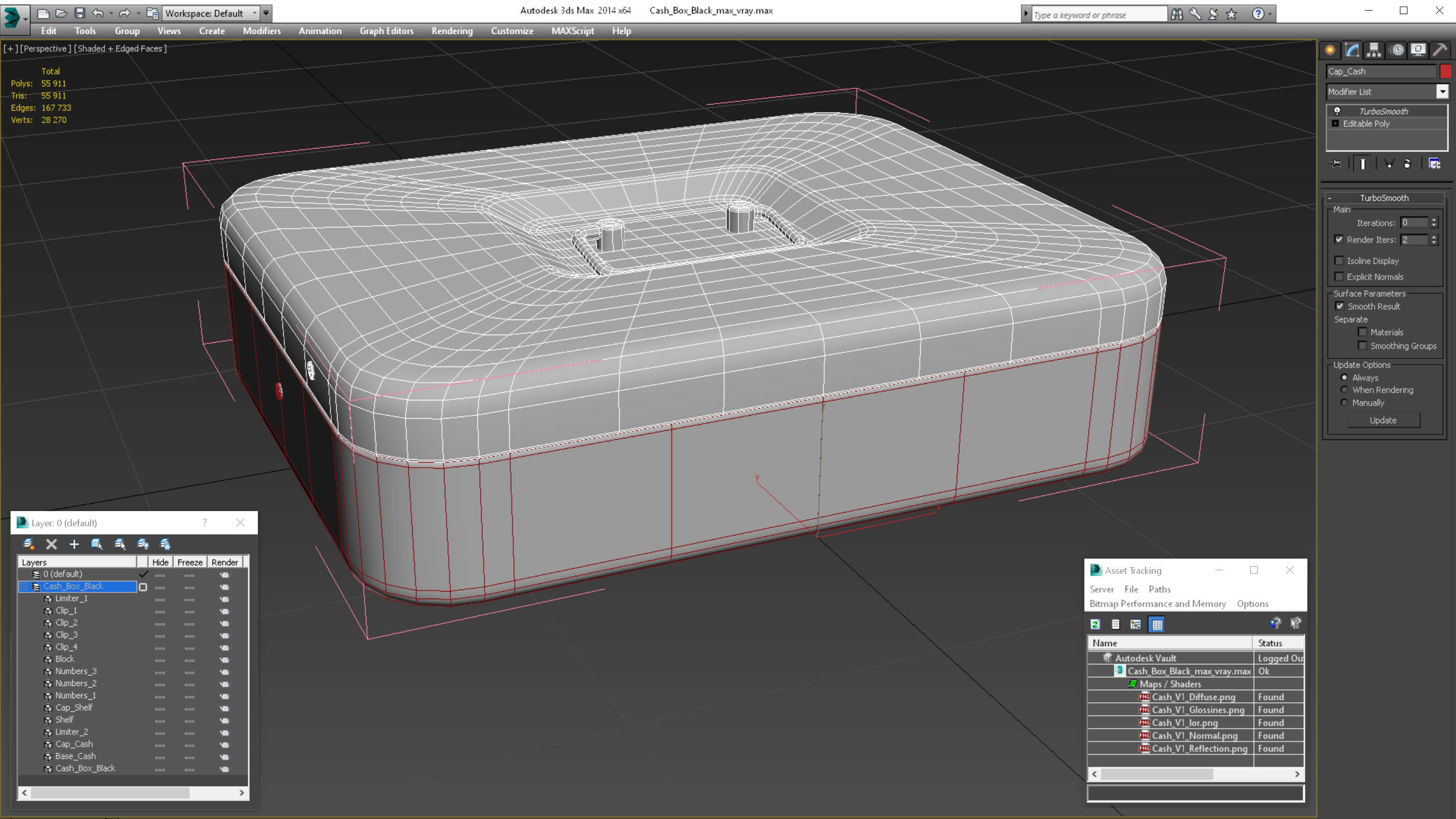 Cash Box Black 3D model