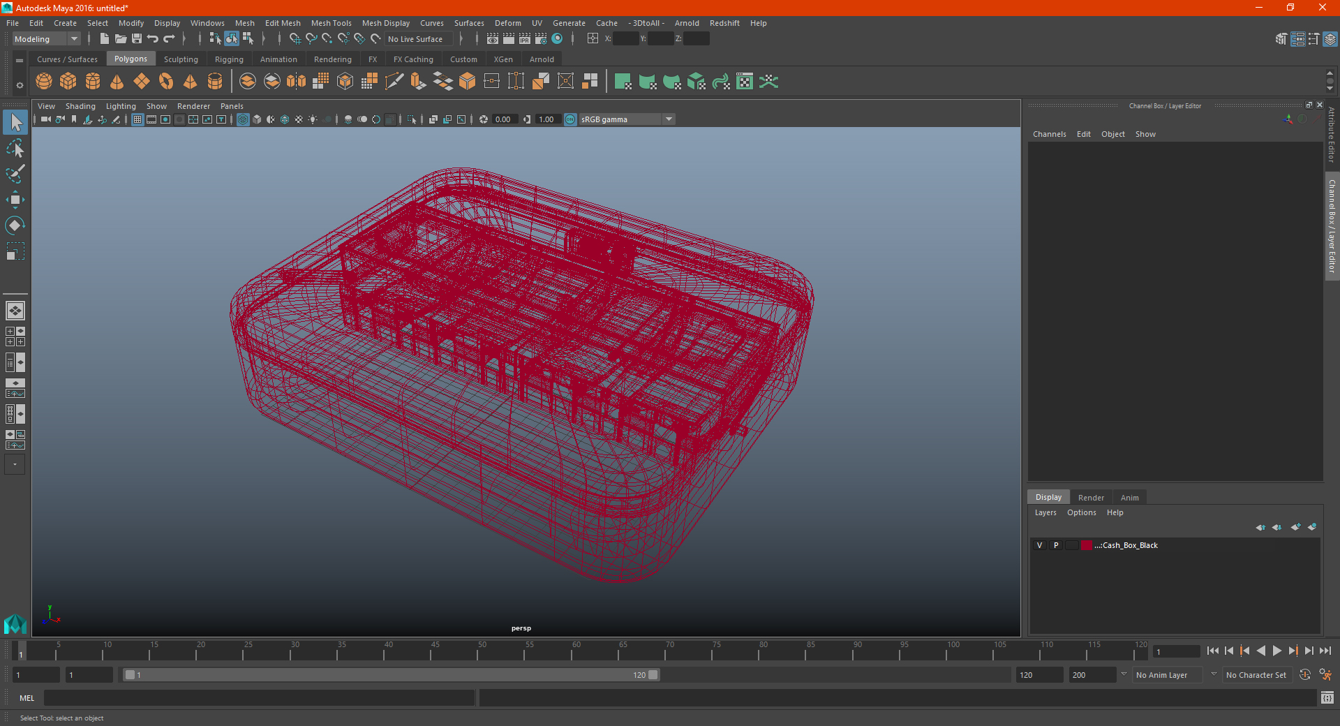 Cash Box Black 3D model