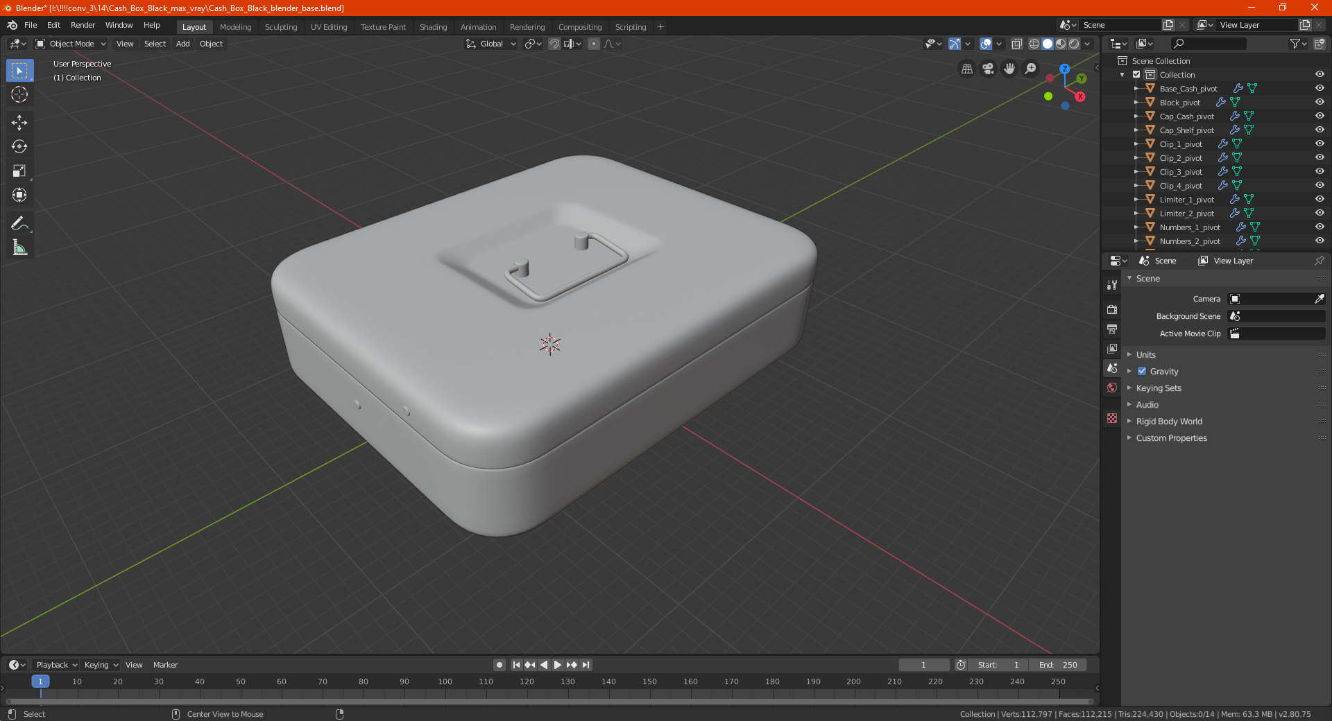 Cash Box Black 3D model