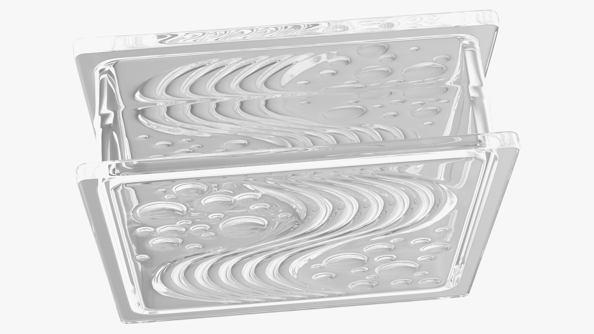 Square Glass Block Ocean View 3D model