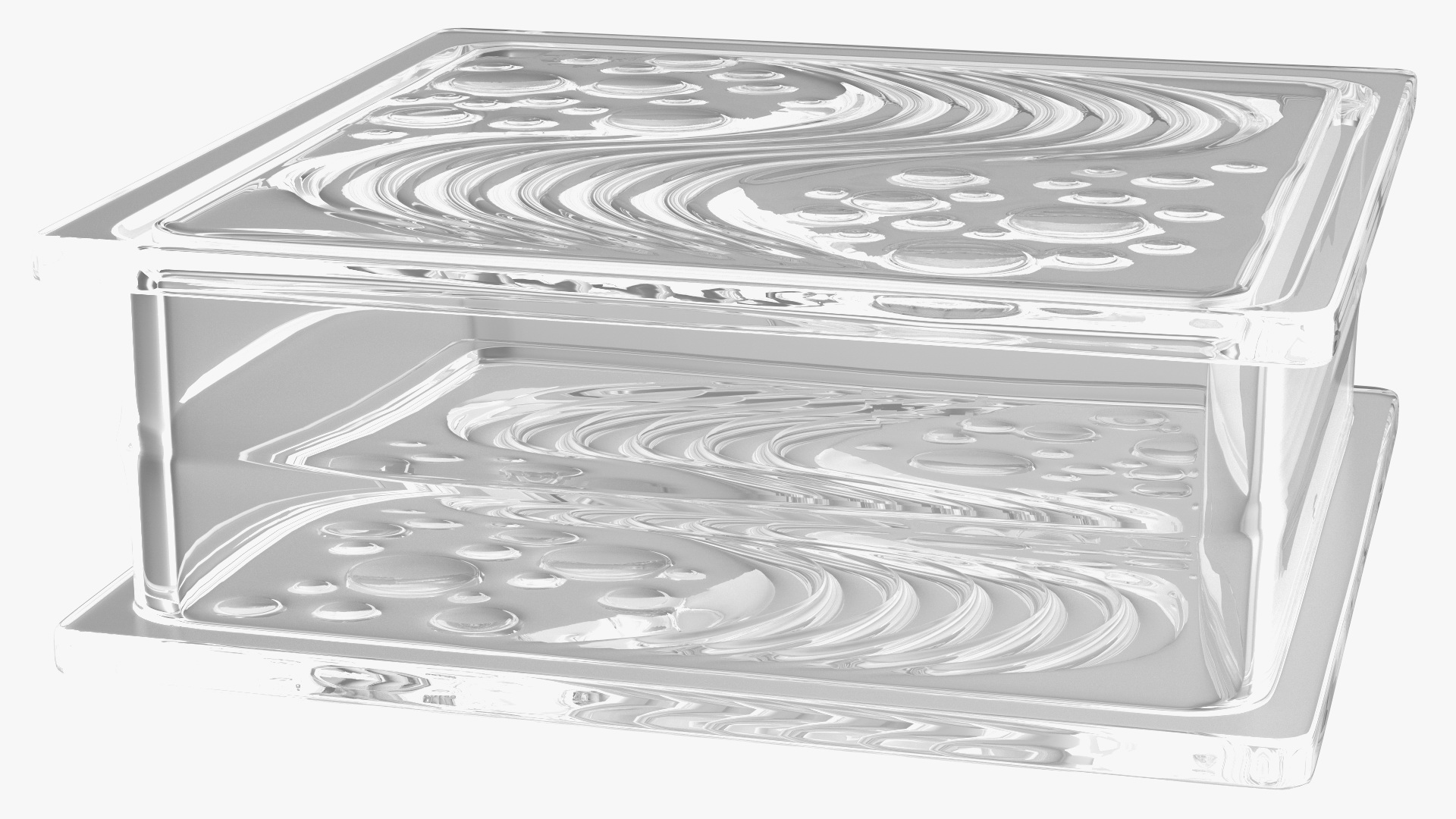 Square Glass Block Ocean View 3D model