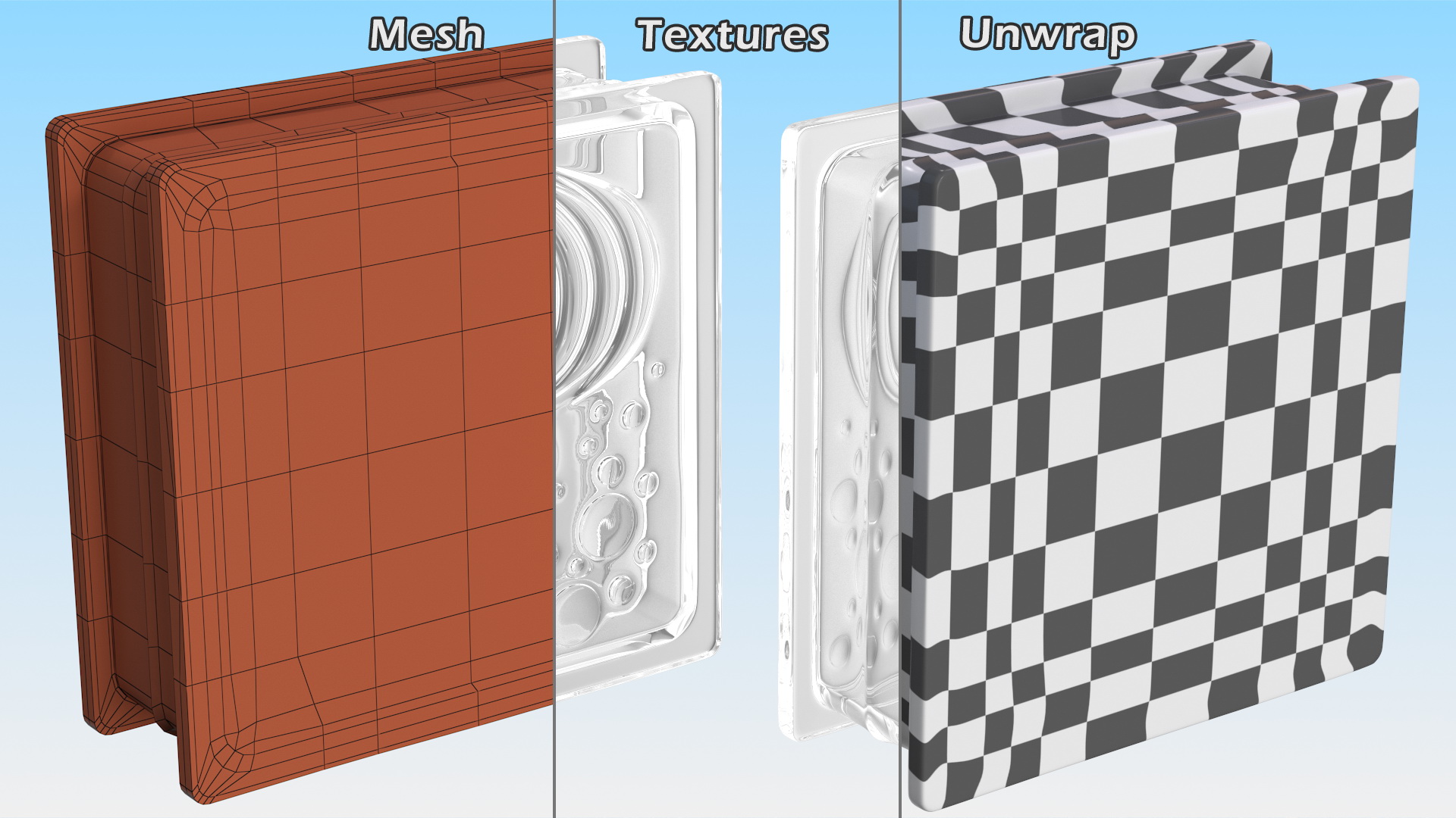 Square Glass Block Ocean View 3D model