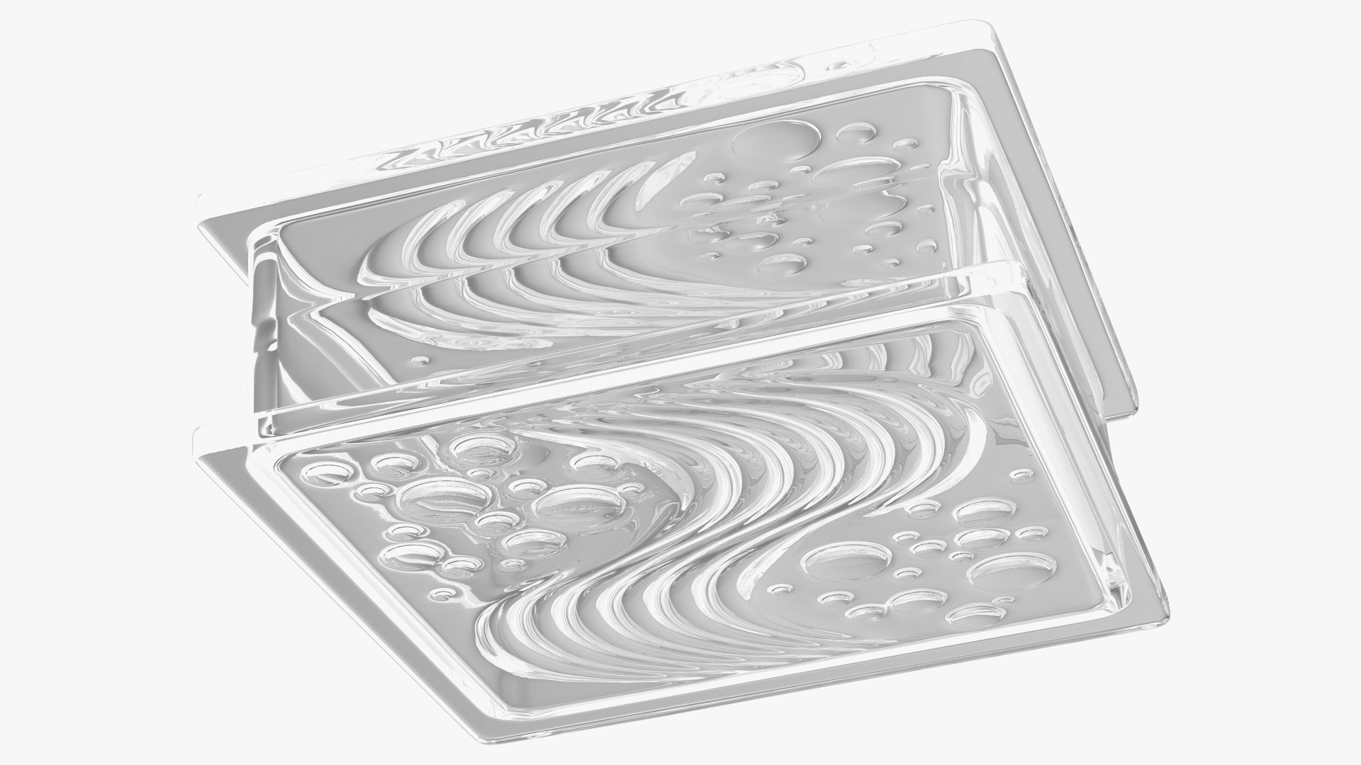 Square Glass Block Ocean View 3D model