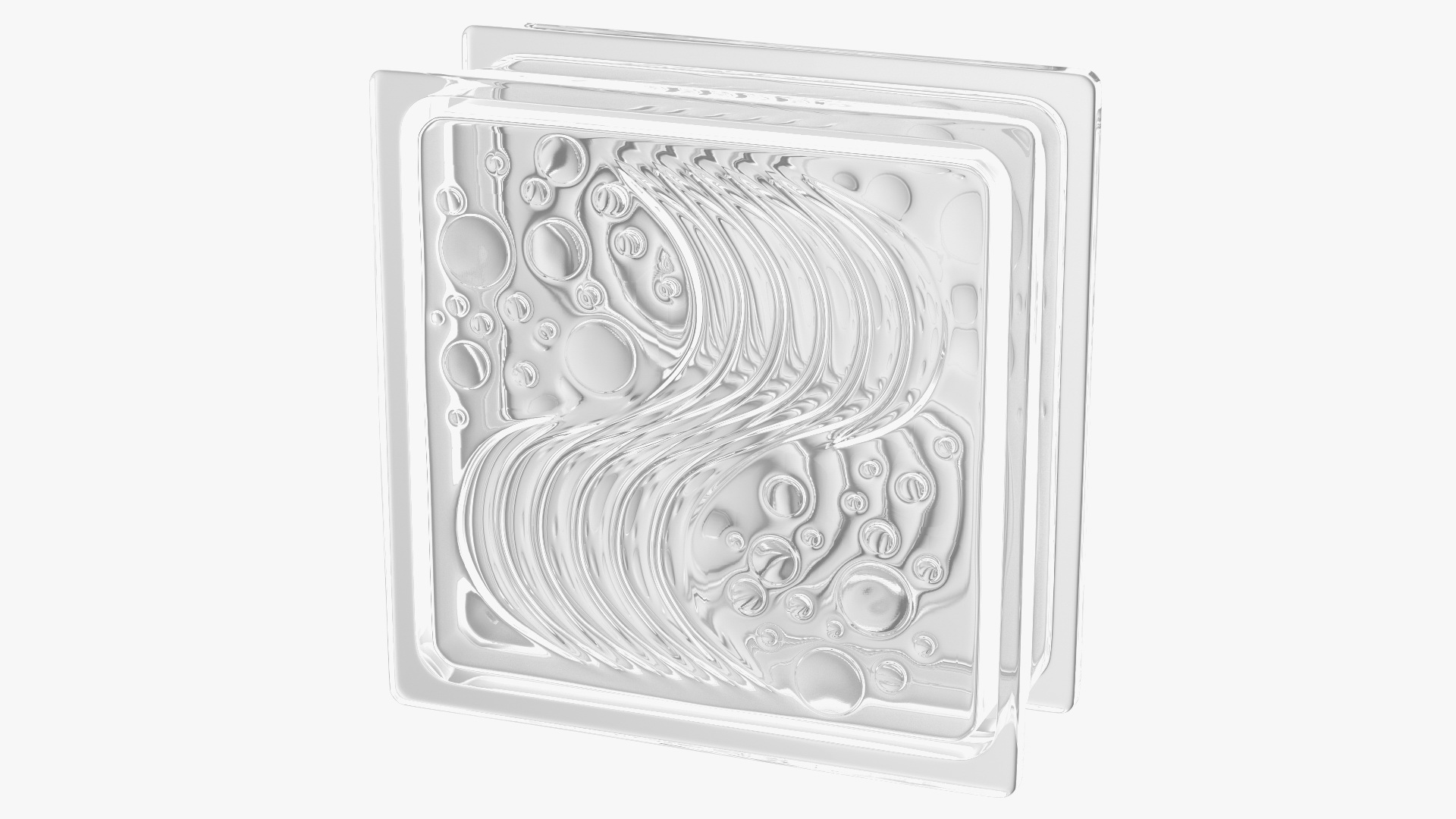 Square Glass Block Ocean View 3D model
