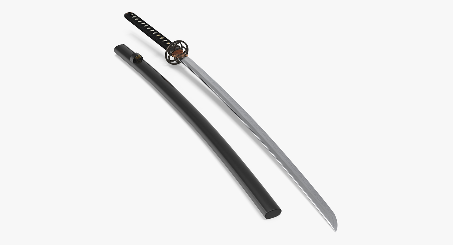 3D model Japanese Katana Sword Set