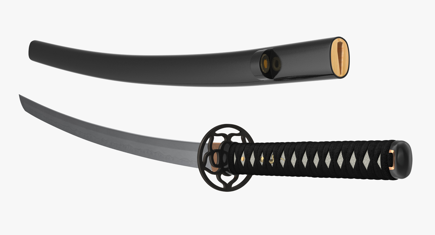 3D model Japanese Katana Sword Set