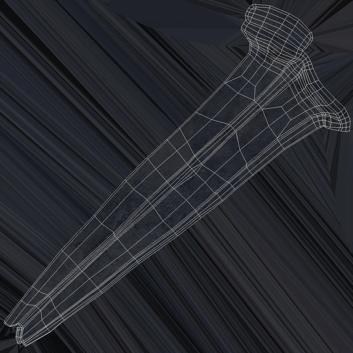 Blacksmith Hand Forged Iron Nail 3D