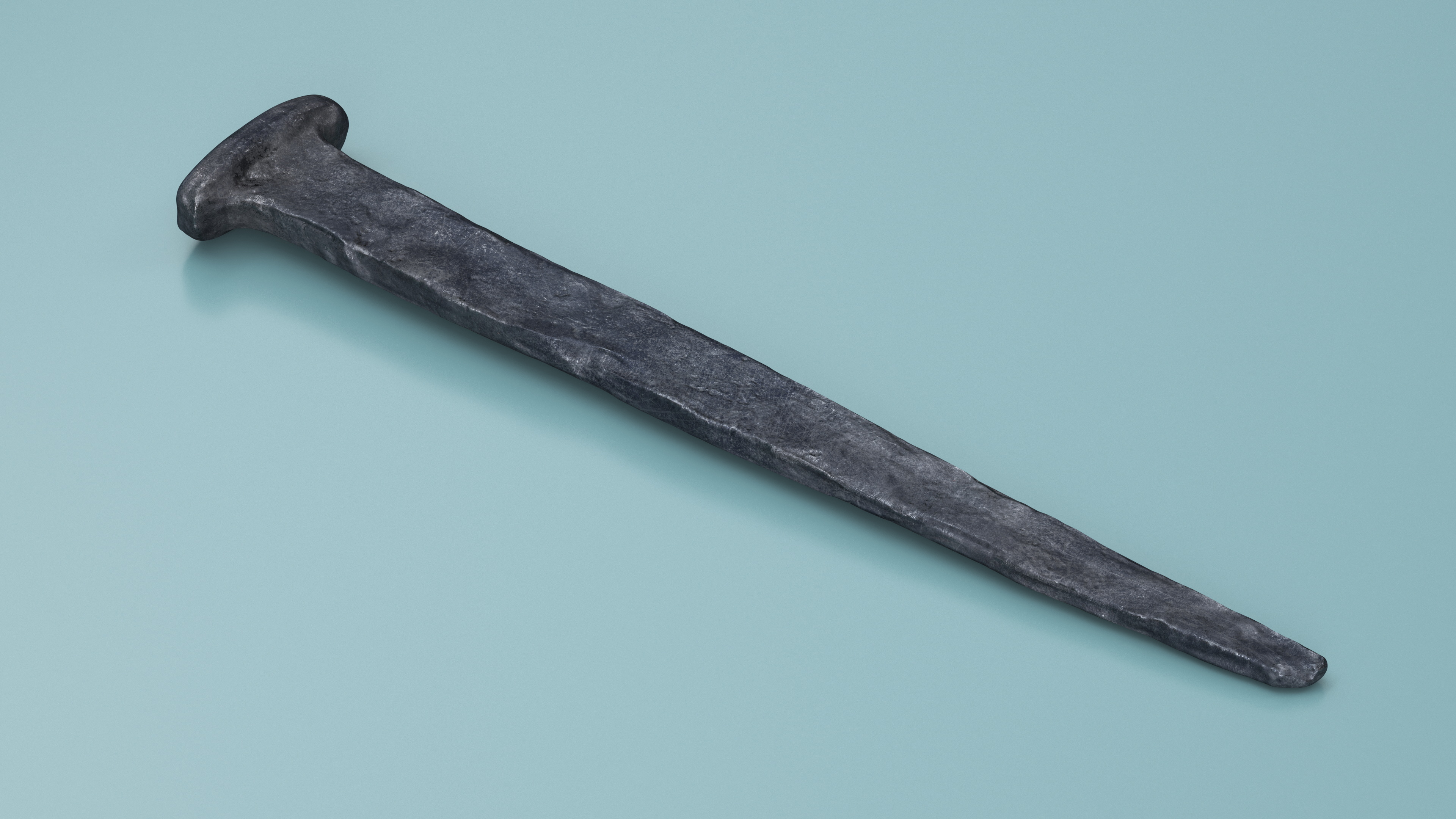 Blacksmith Hand Forged Iron Nail 3D