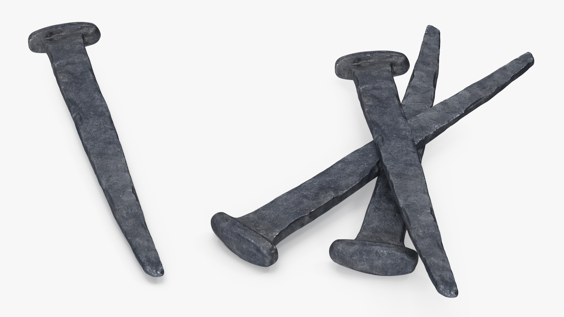 Blacksmith Hand Forged Iron Nail 3D