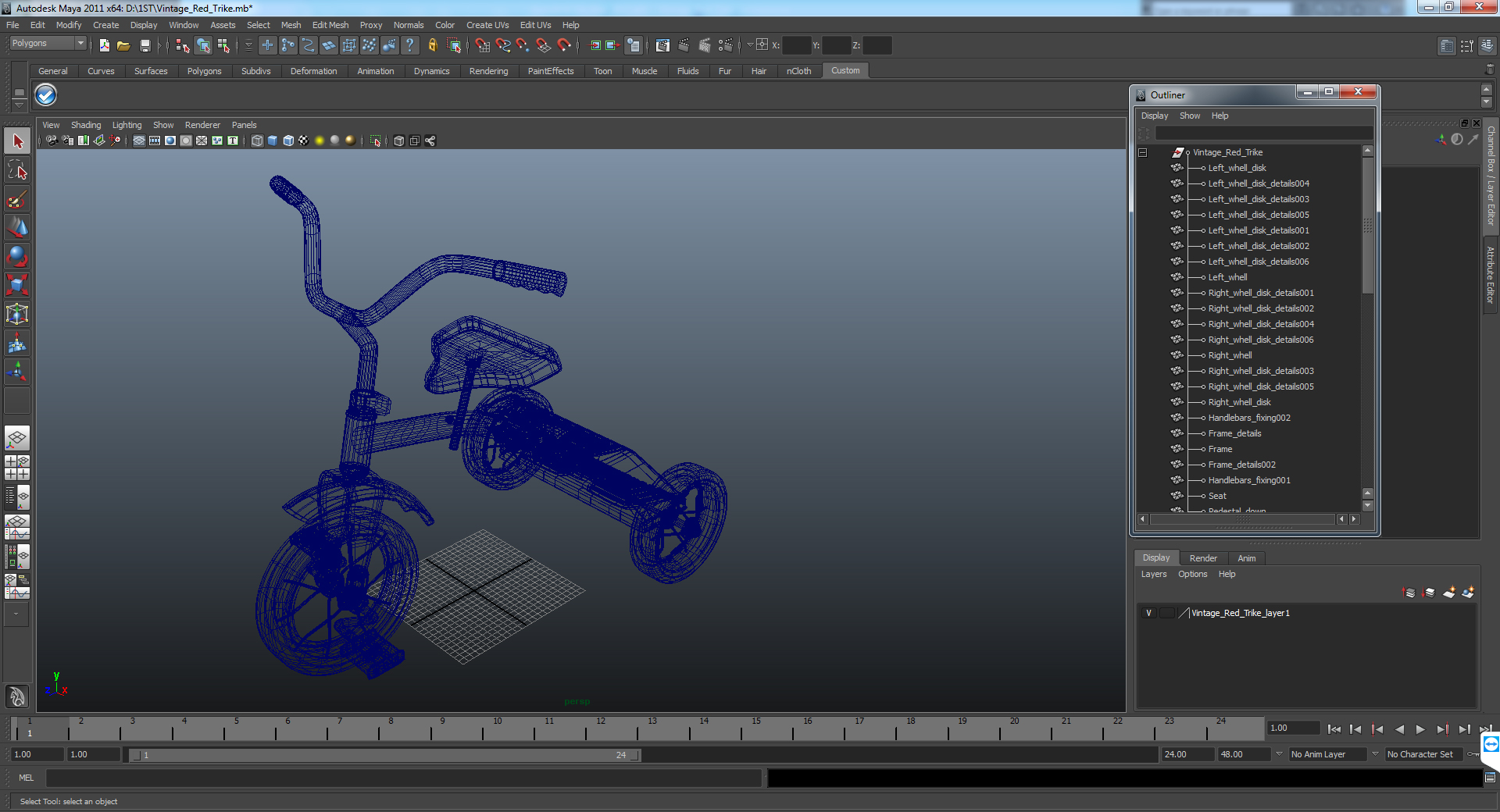Vintage Red Trike 3D