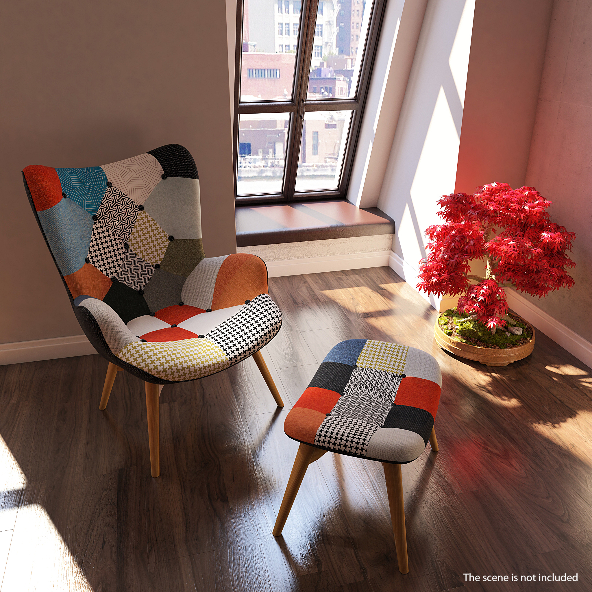 Grant Featherston Contour Lounge Chair Fabric Multicolour 3D