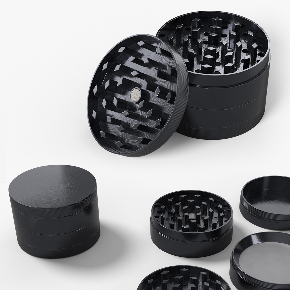 Metal Herb Grinder Black