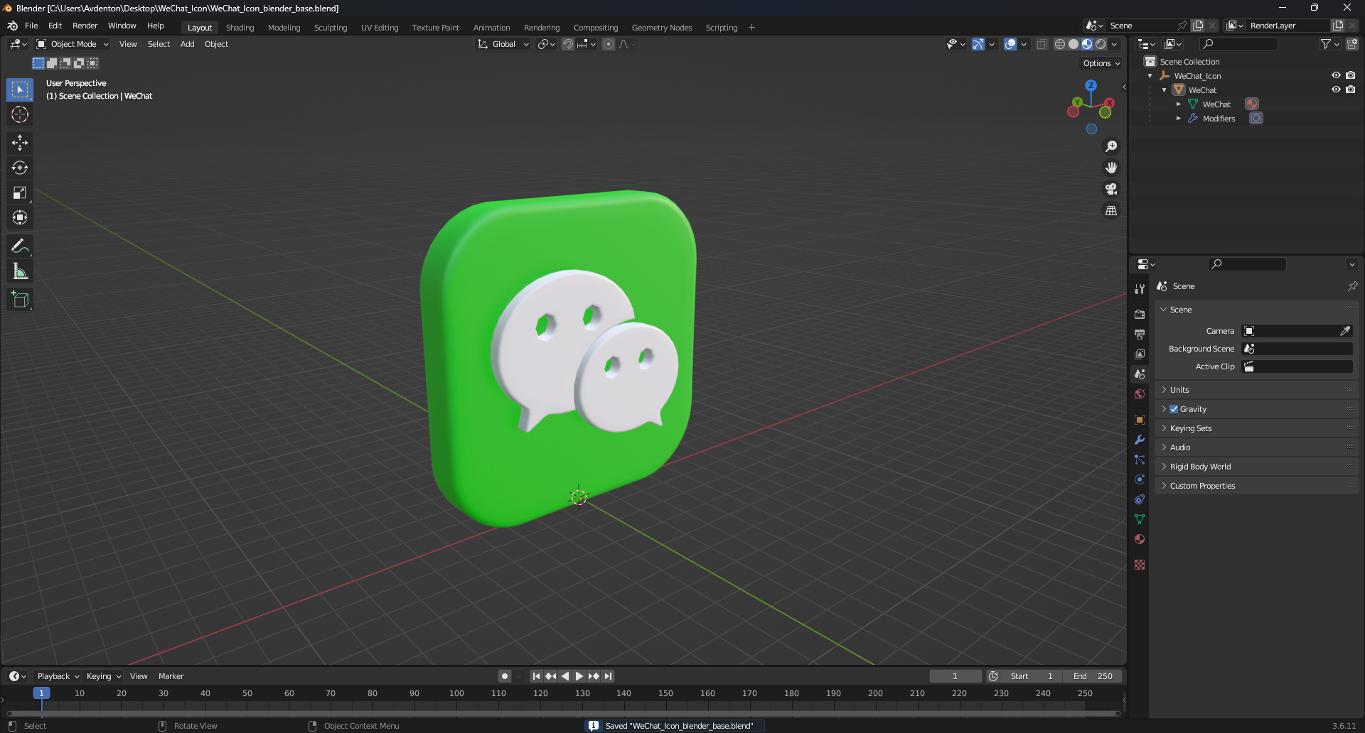 3D WeChat Icon