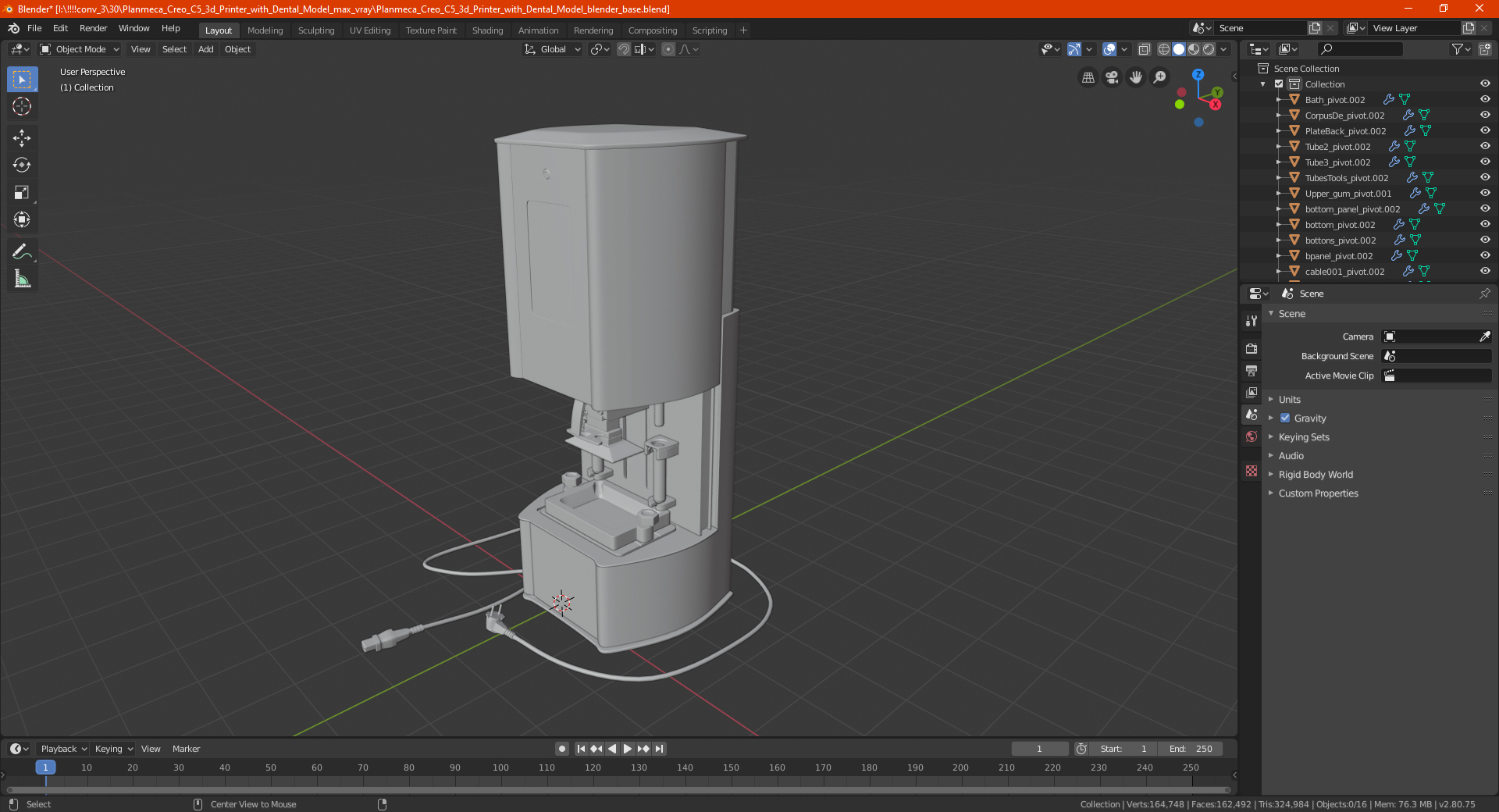 3D model Planmeca Creo C5 3d Printer with Dental Model