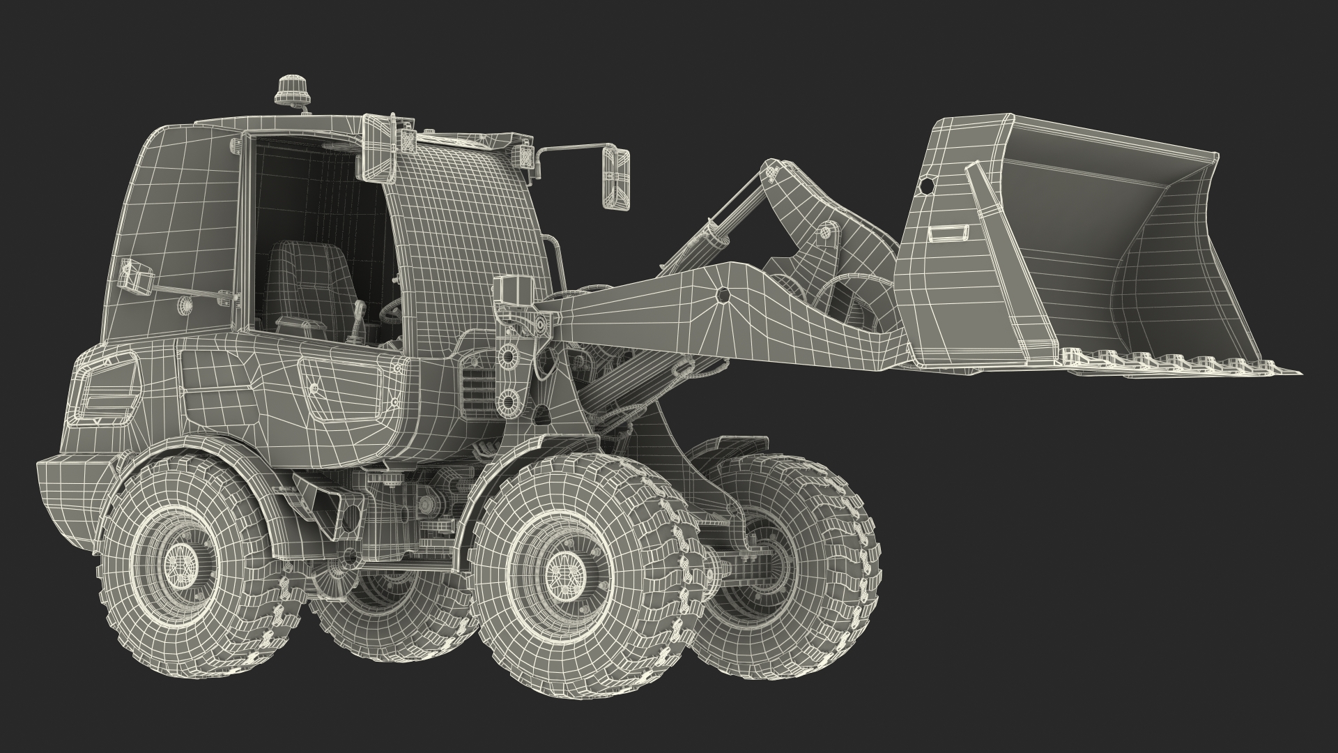 Electric Loader with Bucket Rigged 3D model