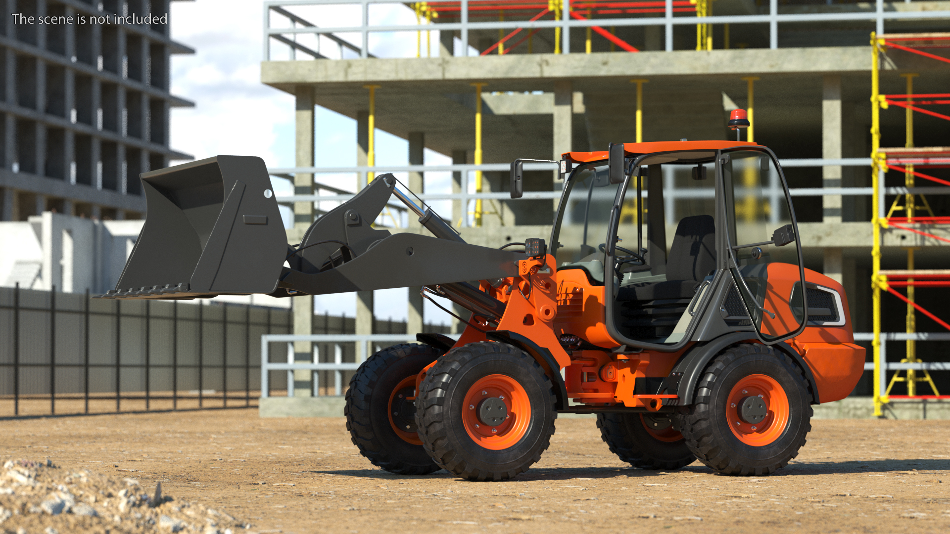 Electric Loader with Bucket Rigged 3D model