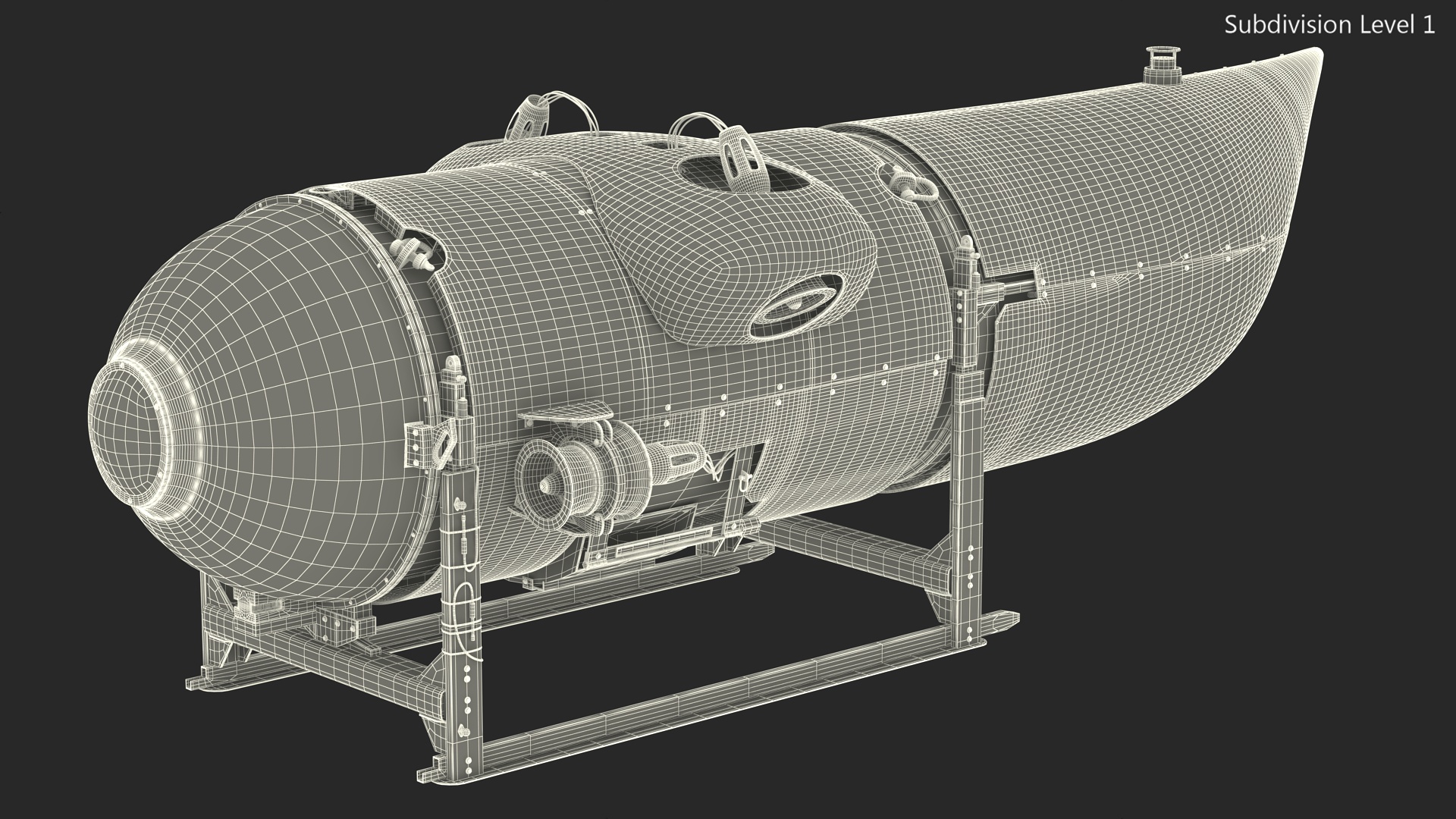 3D model Modern Touristic Submarine New
