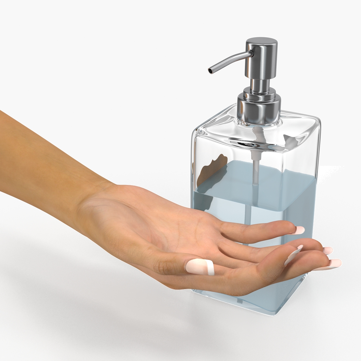 Lotion Dispenser with Female Hand 3D Model