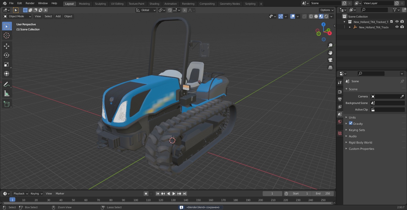 3D model New Holland TK4 Tracked Tractor New Condition