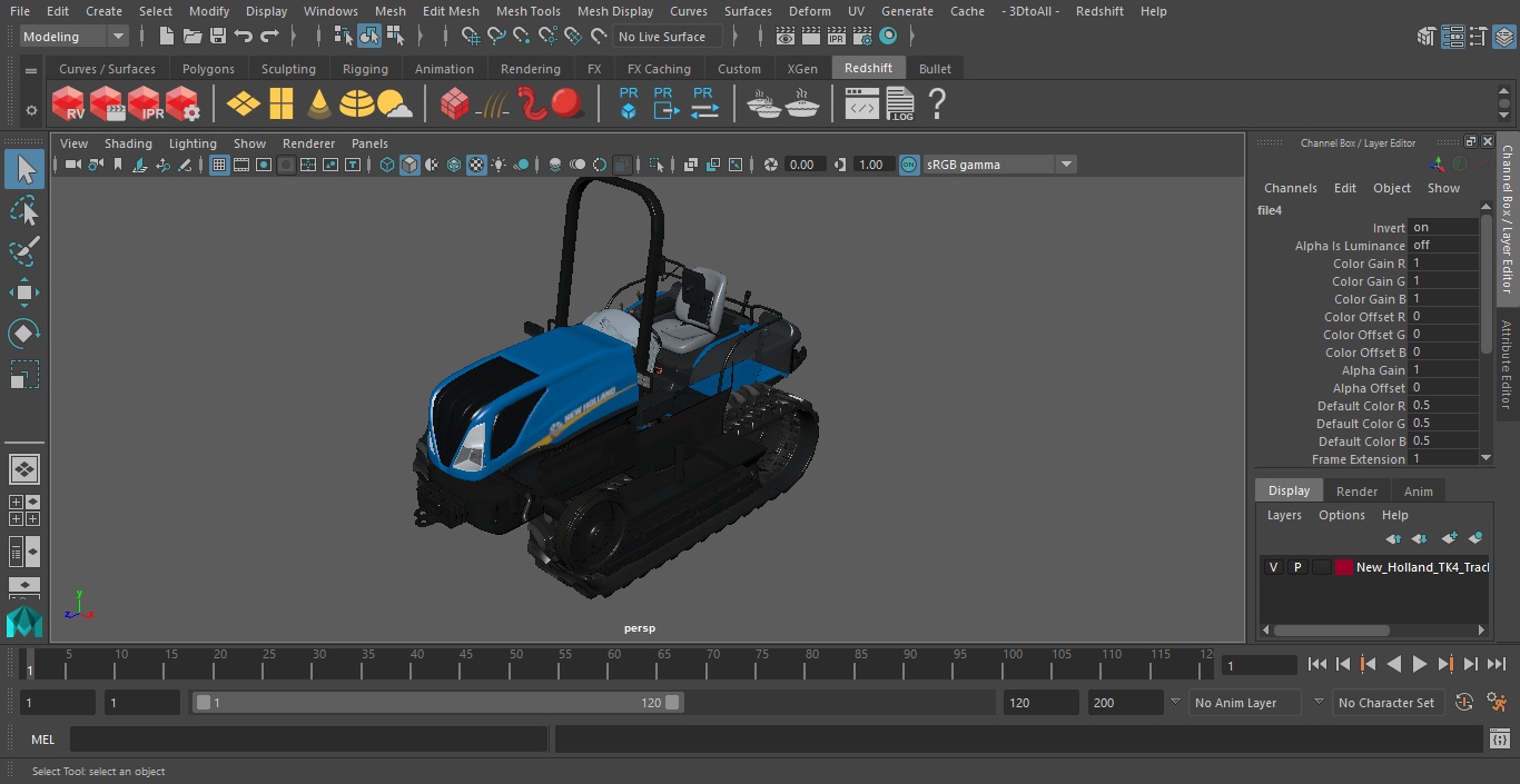 3D model New Holland TK4 Tracked Tractor New Condition