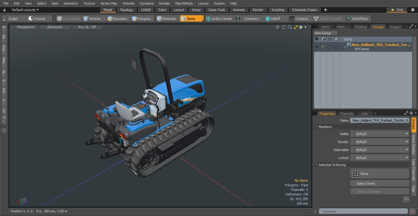 3D model New Holland TK4 Tracked Tractor New Condition