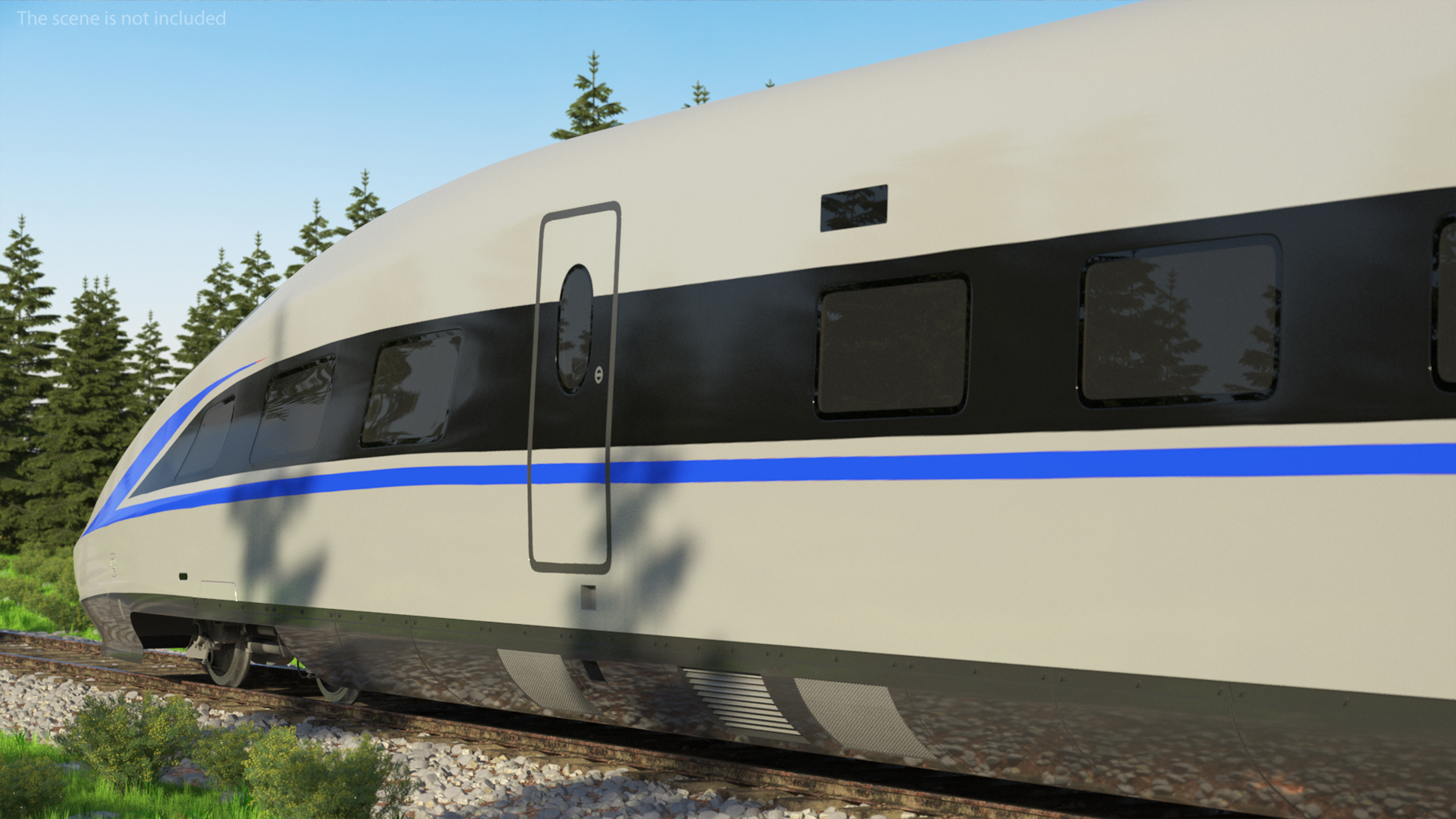 High Speed Bullet Train Locomotive Tail 3D model
