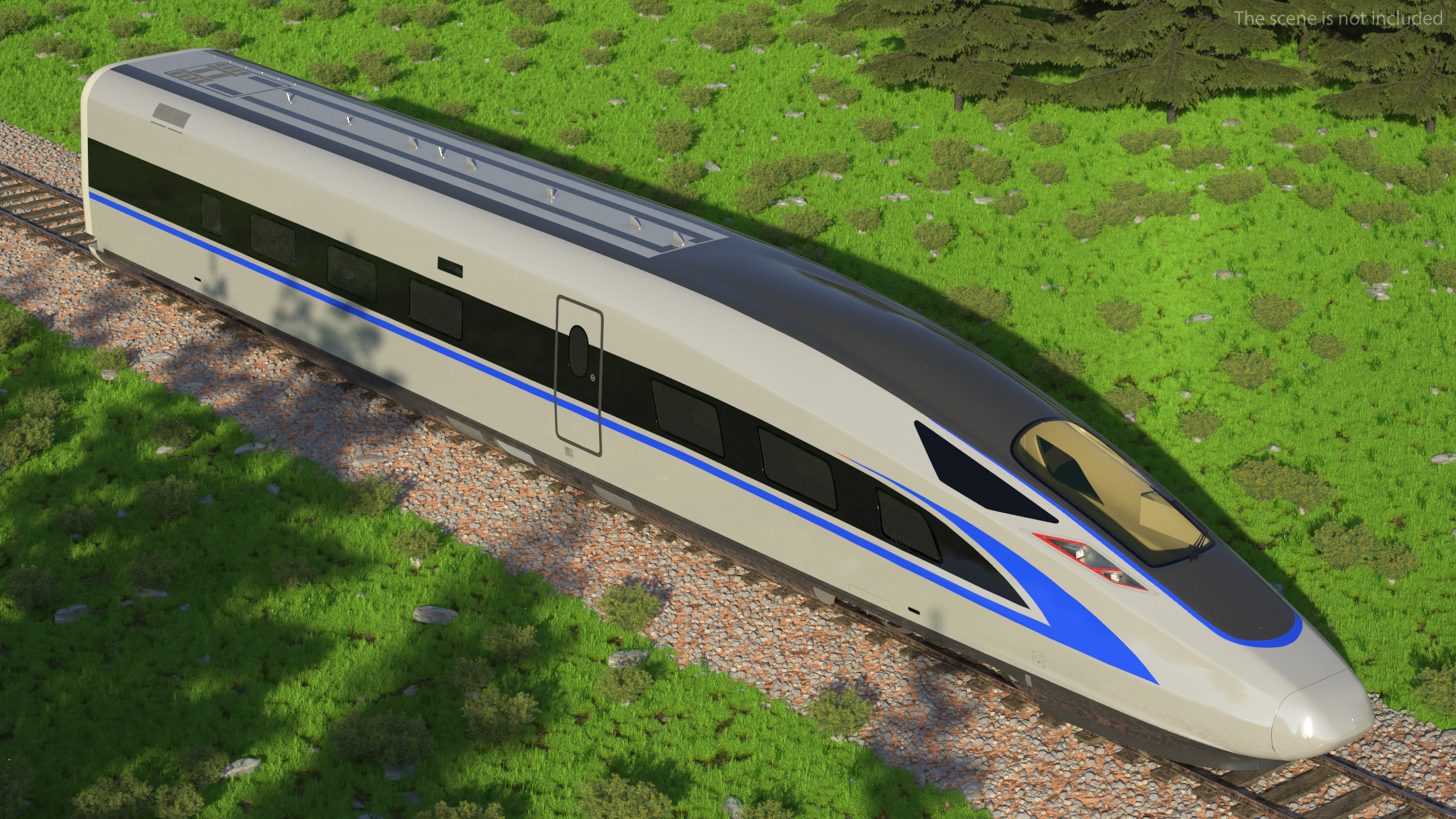 High Speed Bullet Train Locomotive Tail 3D model
