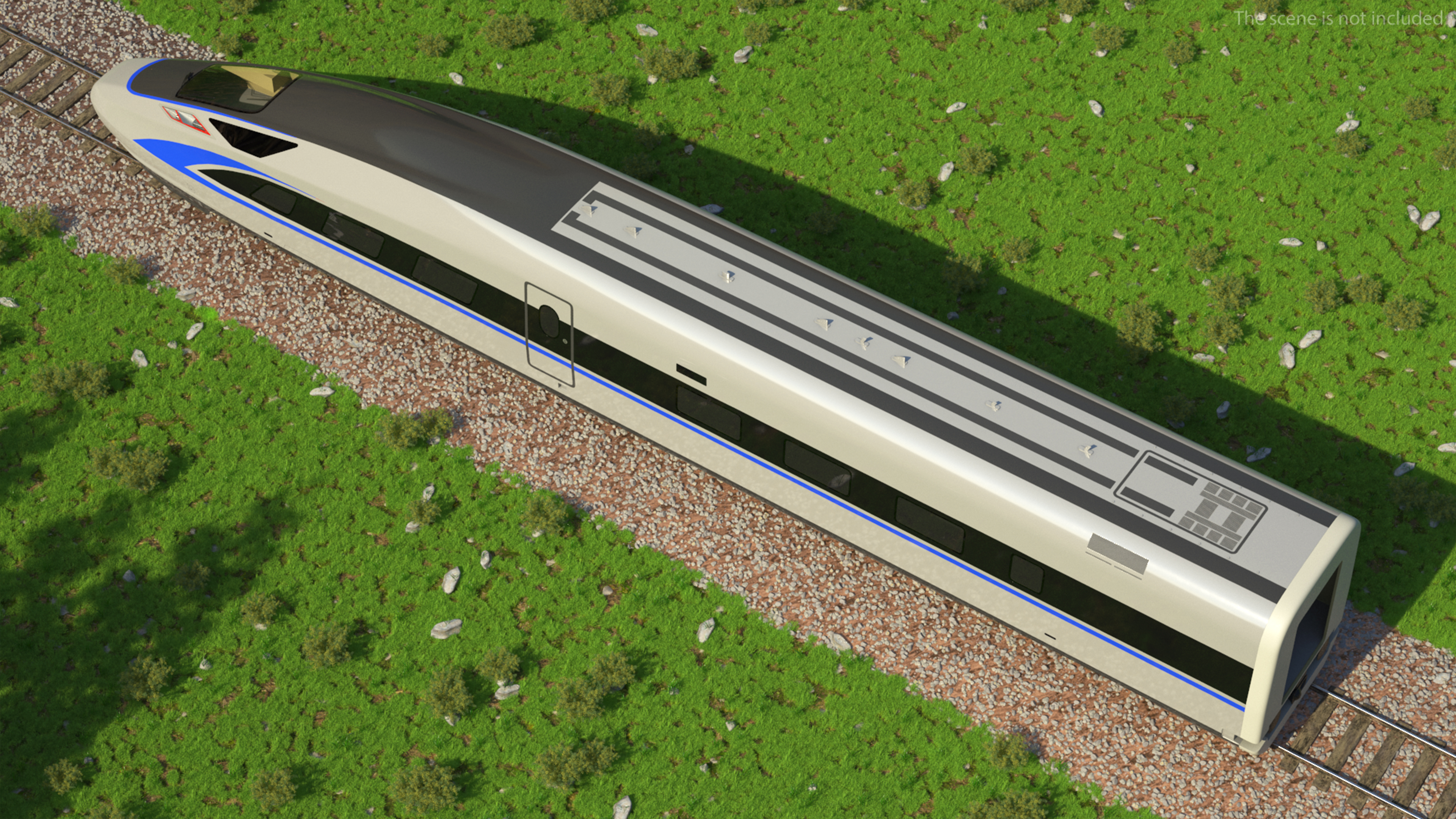 High Speed Bullet Train Locomotive Tail 3D model