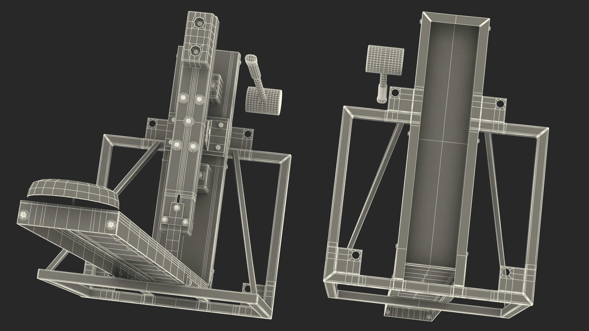 3D model Vintage High Striker Machine with Hammer