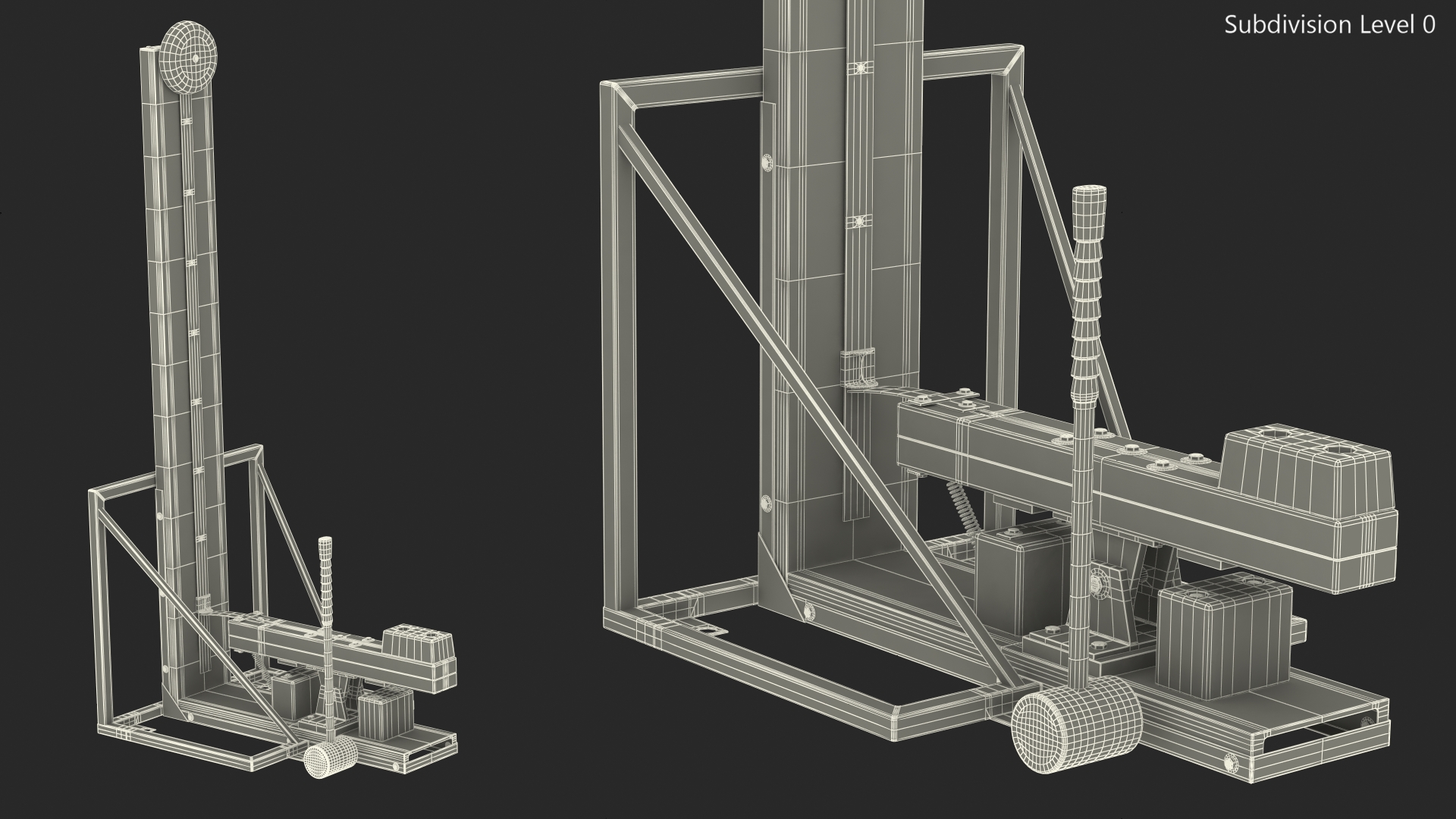 3D model Vintage High Striker Machine with Hammer