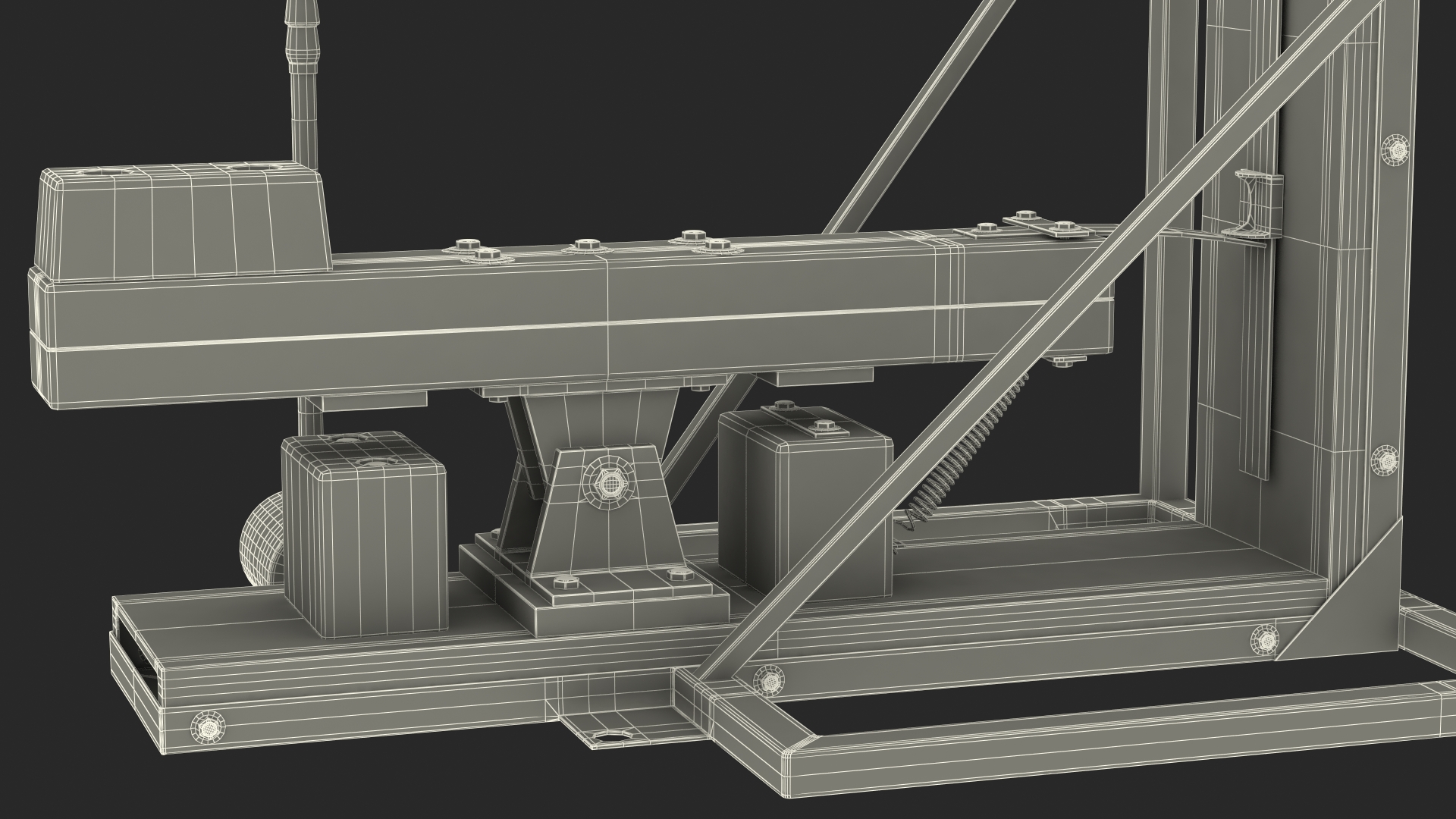 3D model Vintage High Striker Machine with Hammer