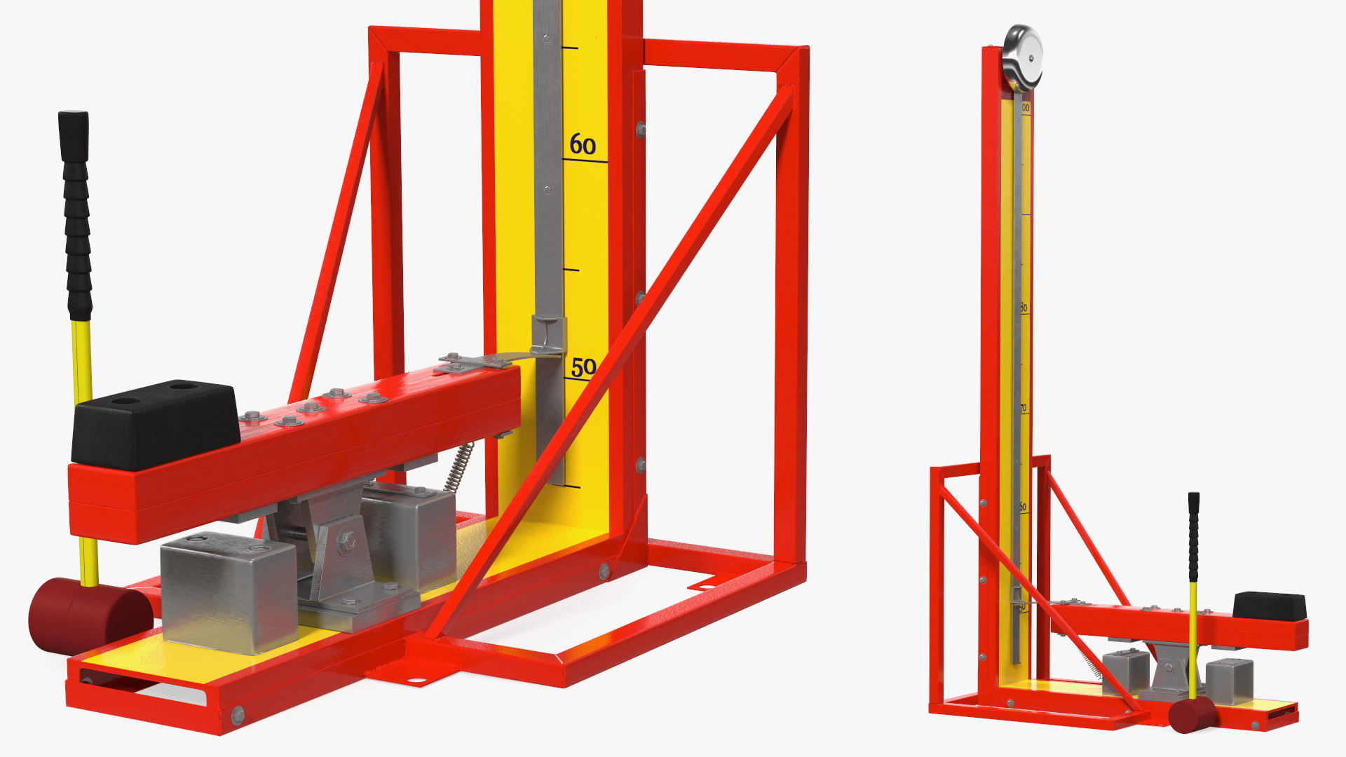 3D model Vintage High Striker Machine with Hammer