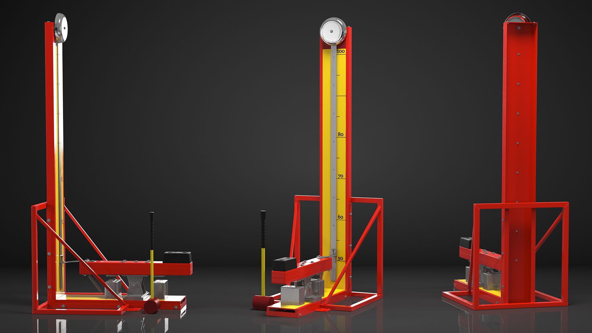 3D model Vintage High Striker Machine with Hammer