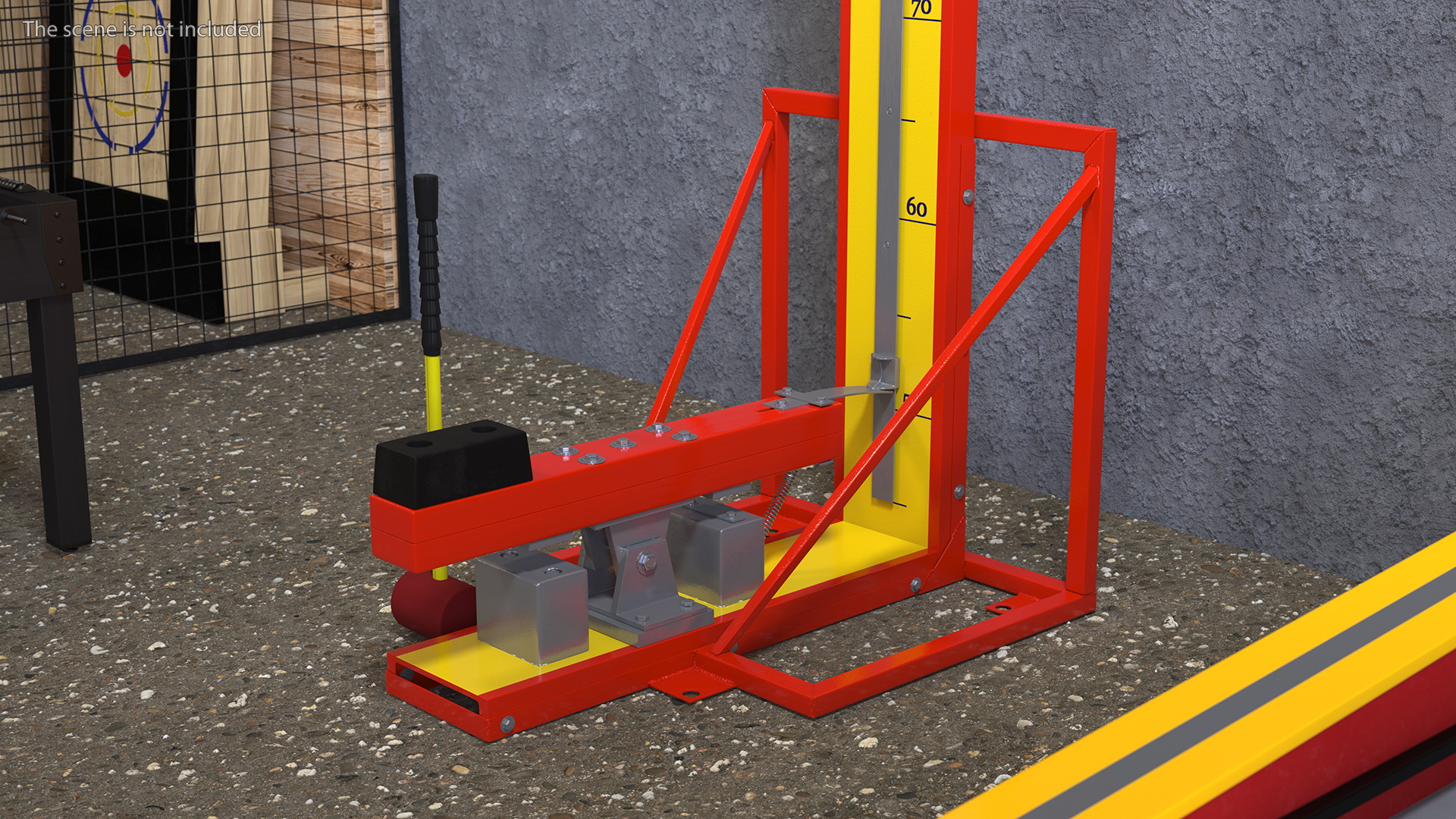 3D model Vintage High Striker Machine with Hammer