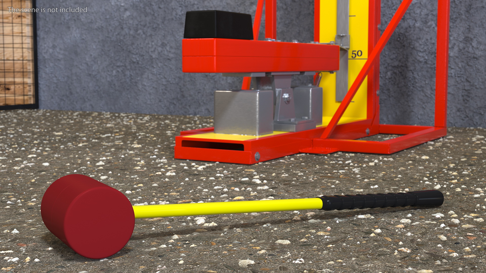3D model Vintage High Striker Machine with Hammer