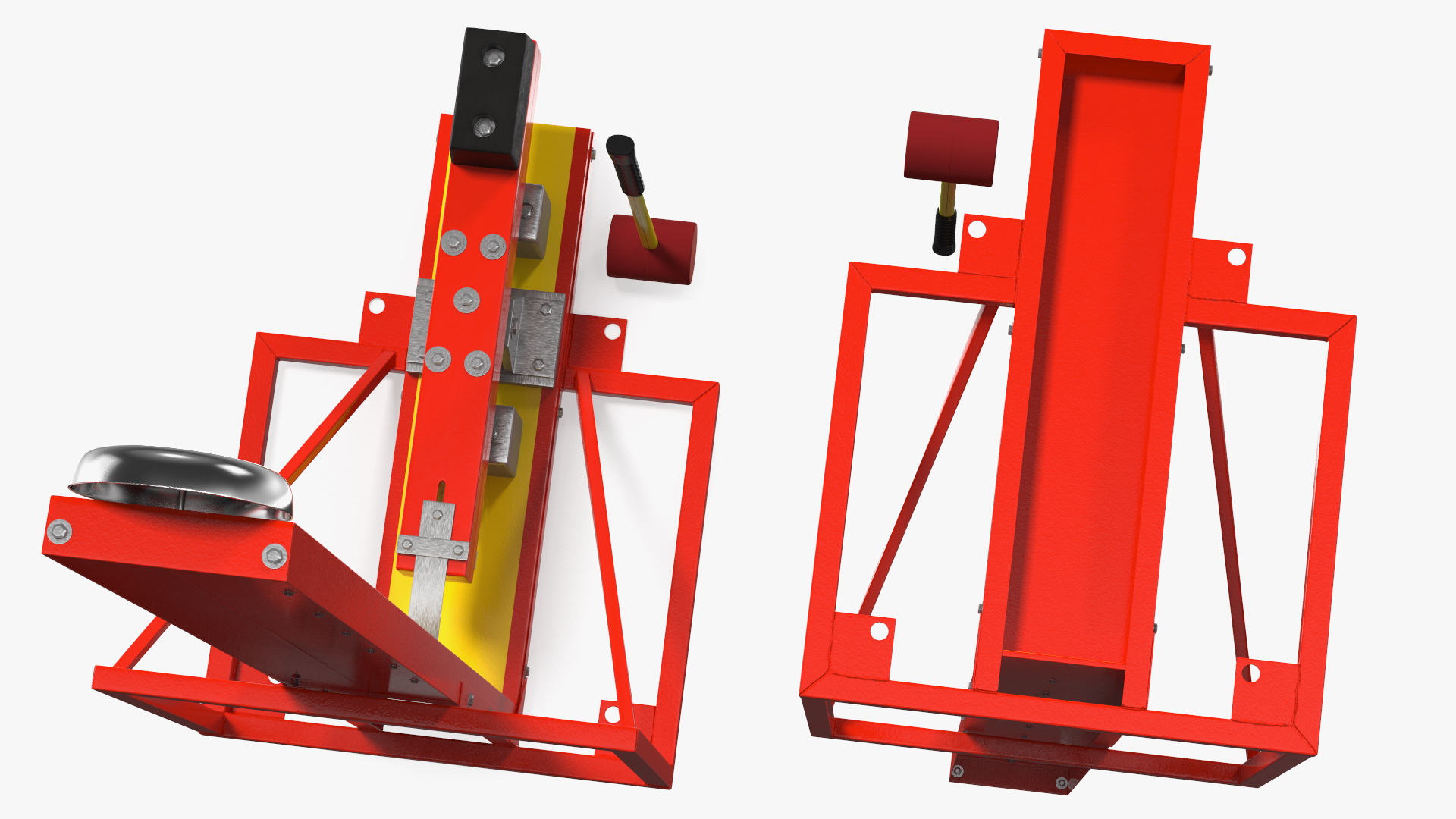 3D model Vintage High Striker Machine with Hammer